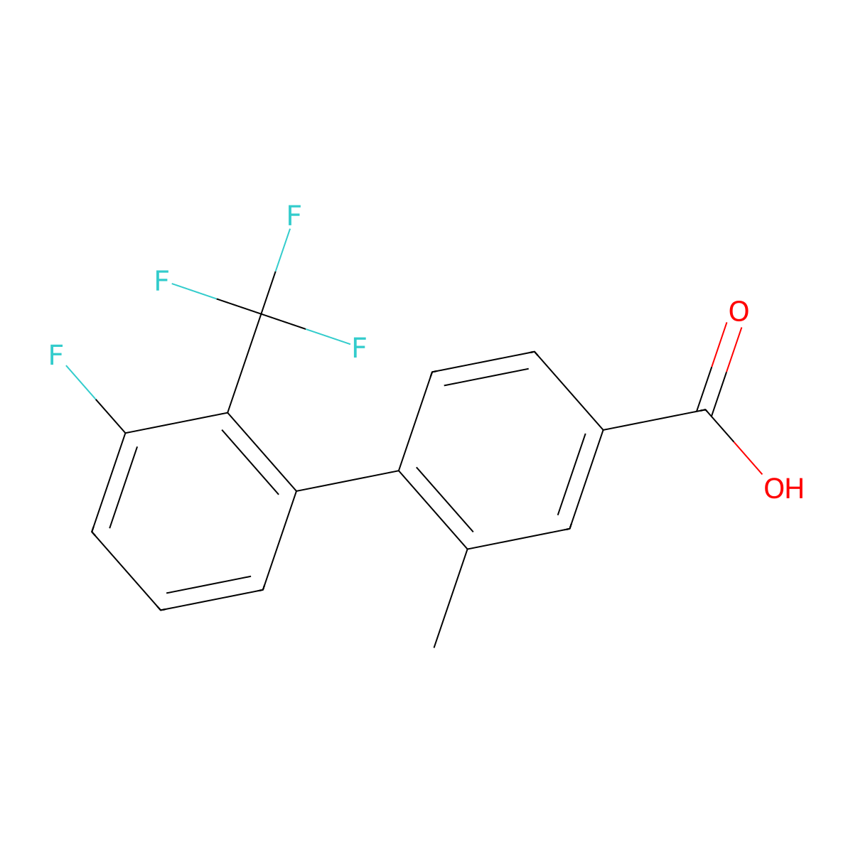 4-[3-Fluoro-2-(trifluoromethyl)phenyl]-3-methylbenzoic acid molecular structure, CAS 1192548-11-0