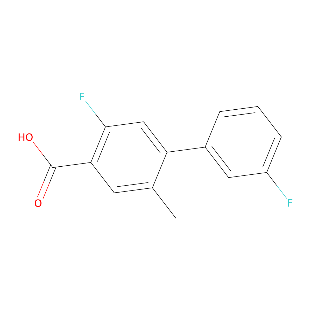 3',5-Difluoro-2-methyl-[1,1'-biphenyl]-4-carboxylic acid molecular structure, CAS 1192548-27-8