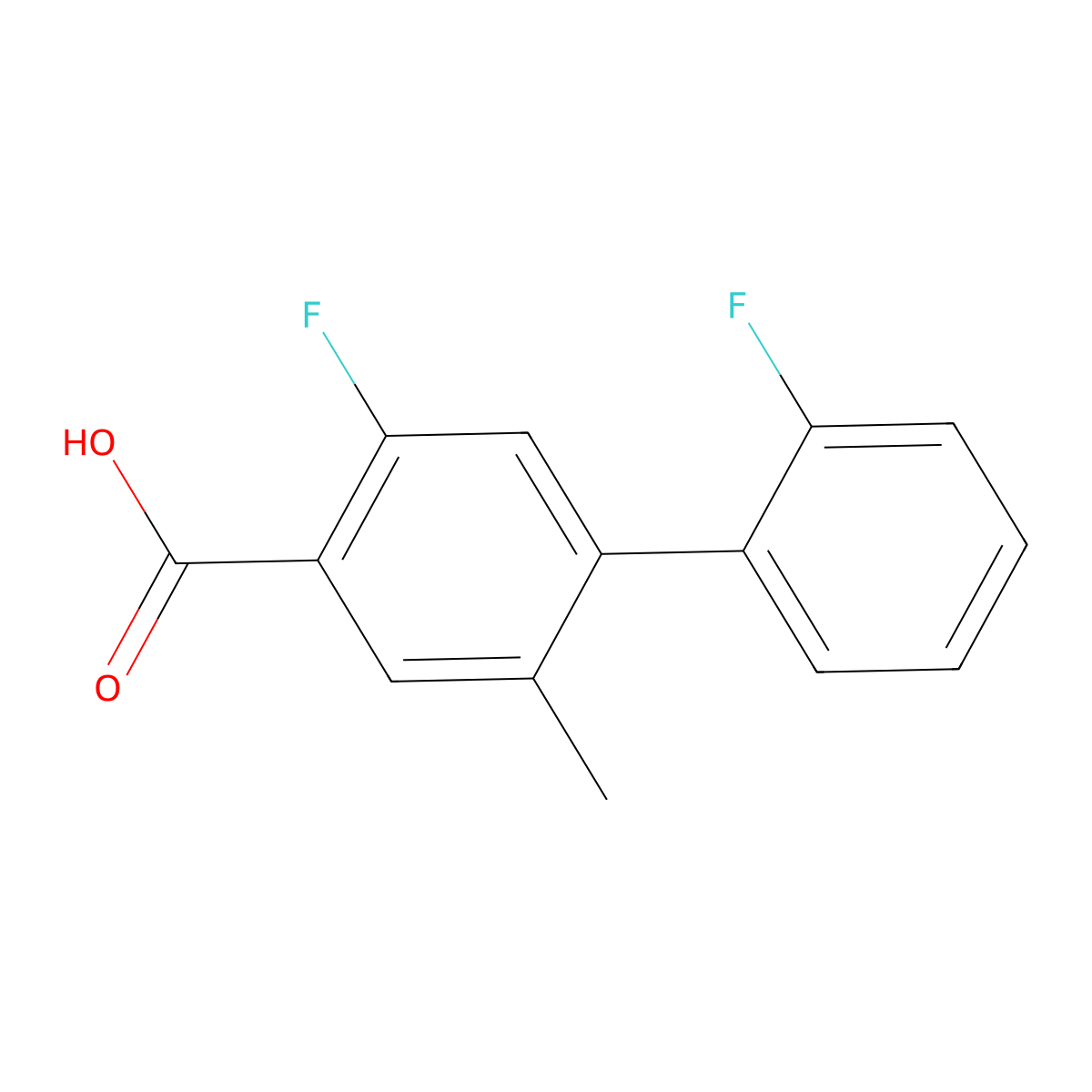 2',5-Difluoro-2-methyl-[1,1'-biphenyl]-4-carboxylic acid molecular structure, CAS 1192548-29-0