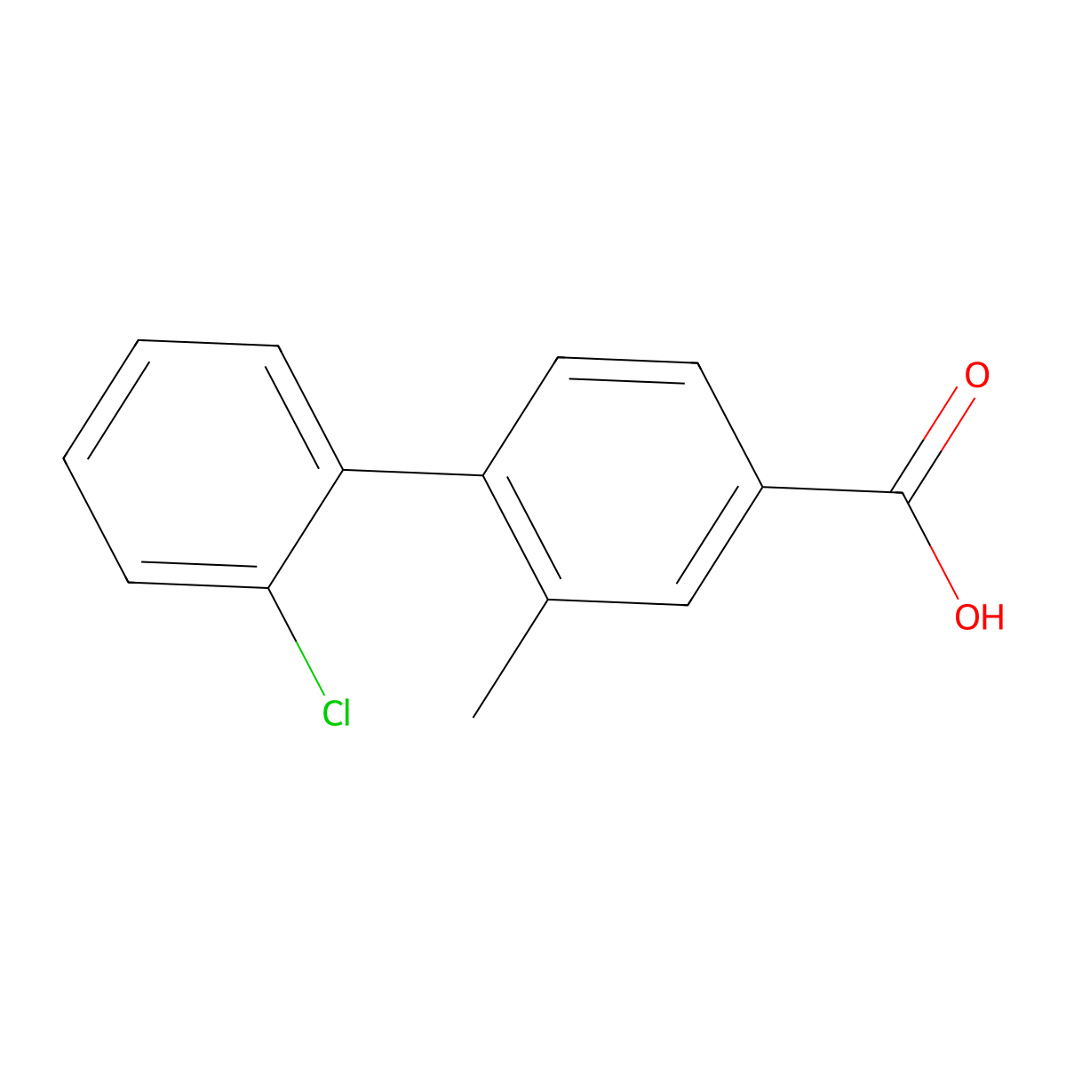 4-(2-Chlorophenyl)-3-methylbenzoic acid molecular structure, CAS 1192548-49-4