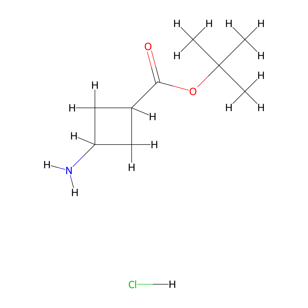 cis-tert-Butyl 3-aminocyclobutanecarboxylate hydrochloride molecular structure, CAS 1192549-09-9
