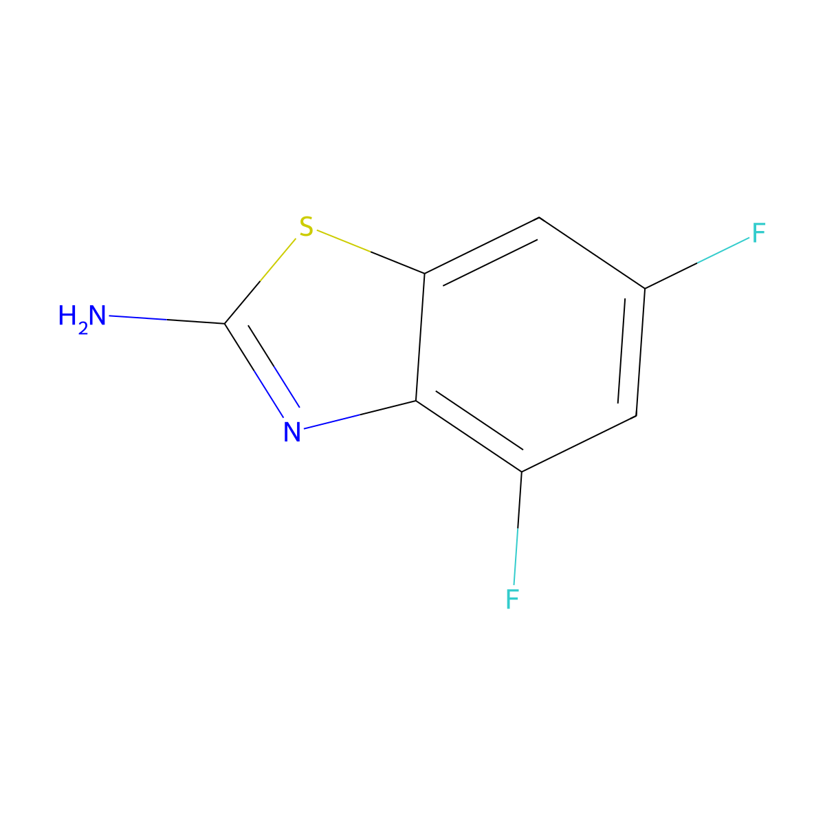 4,6-Difluoro-1,3-benzothiazol-2-amine molecular structure, CAS 119256-40-5