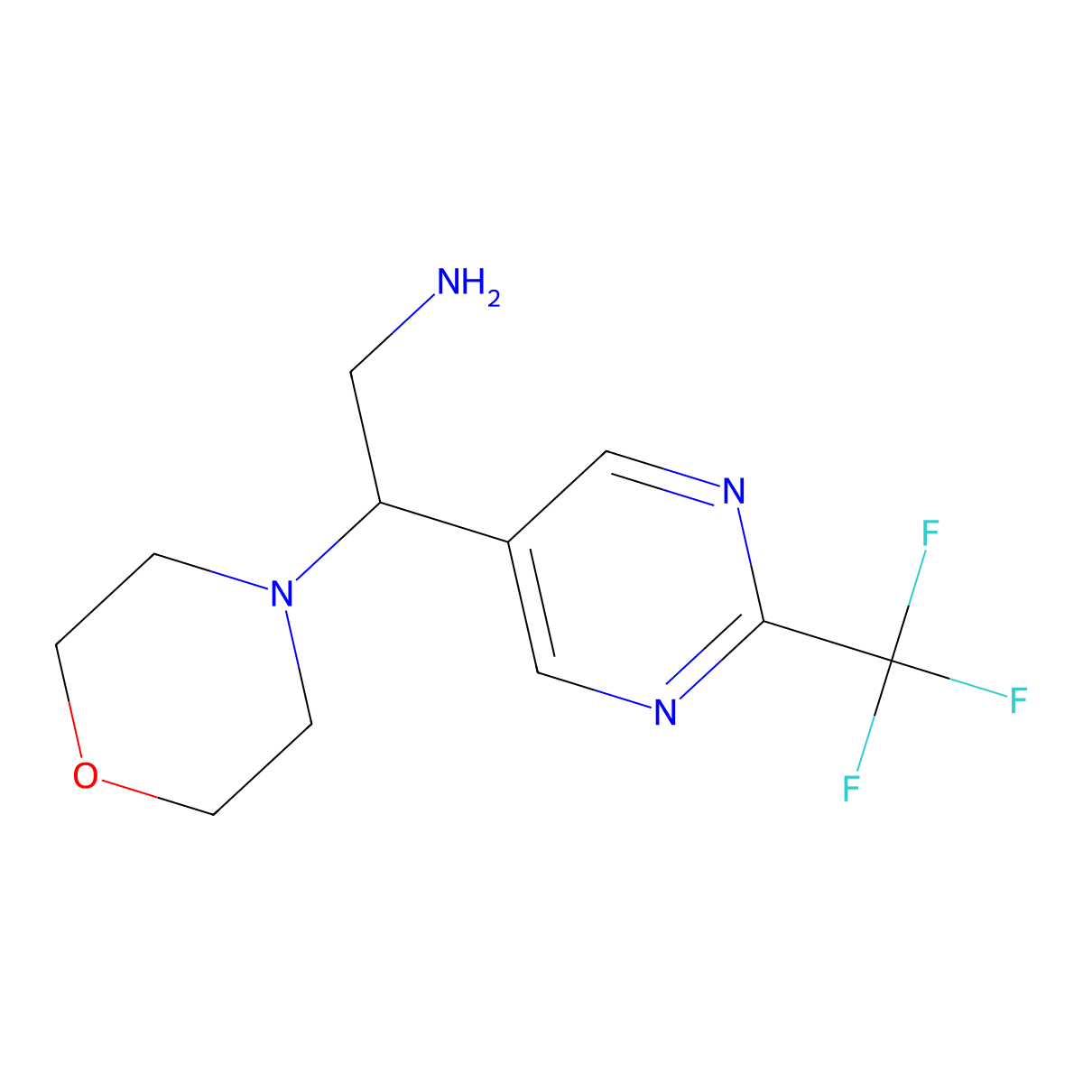 2-Morpholino-2-(2-(trifluoromethyl)pyrimidin-5-yl)ethanamine molecular structure, CAS 1192570-20-9