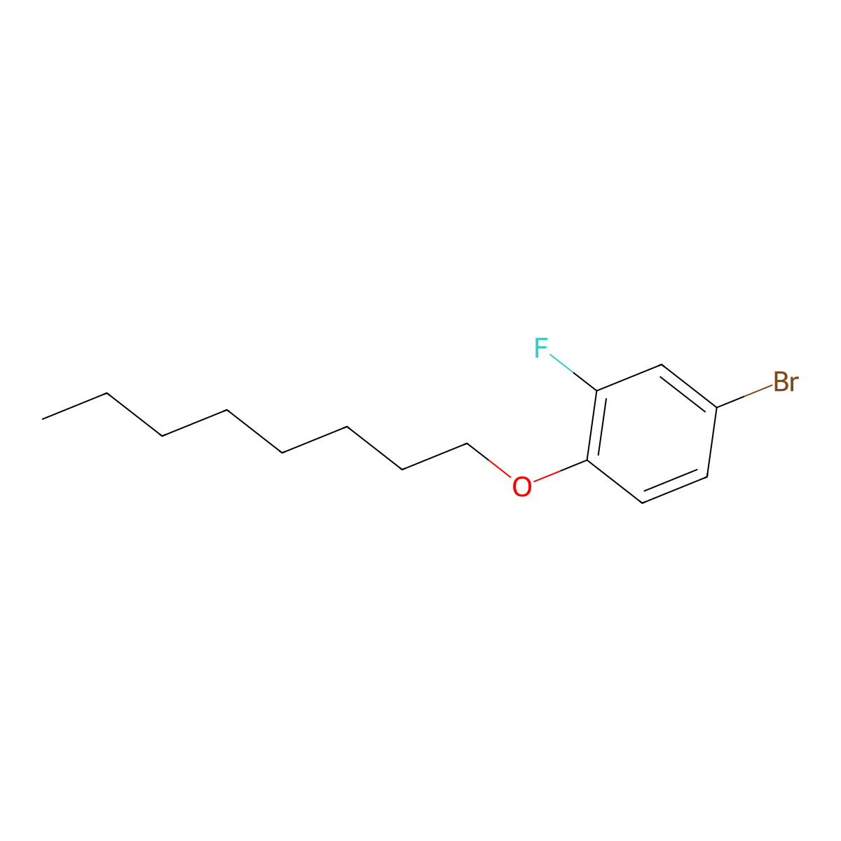 Benzene, 4-bromo-2-fluoro-1-(octyloxy)- molecular structure, CAS 119259-26-6