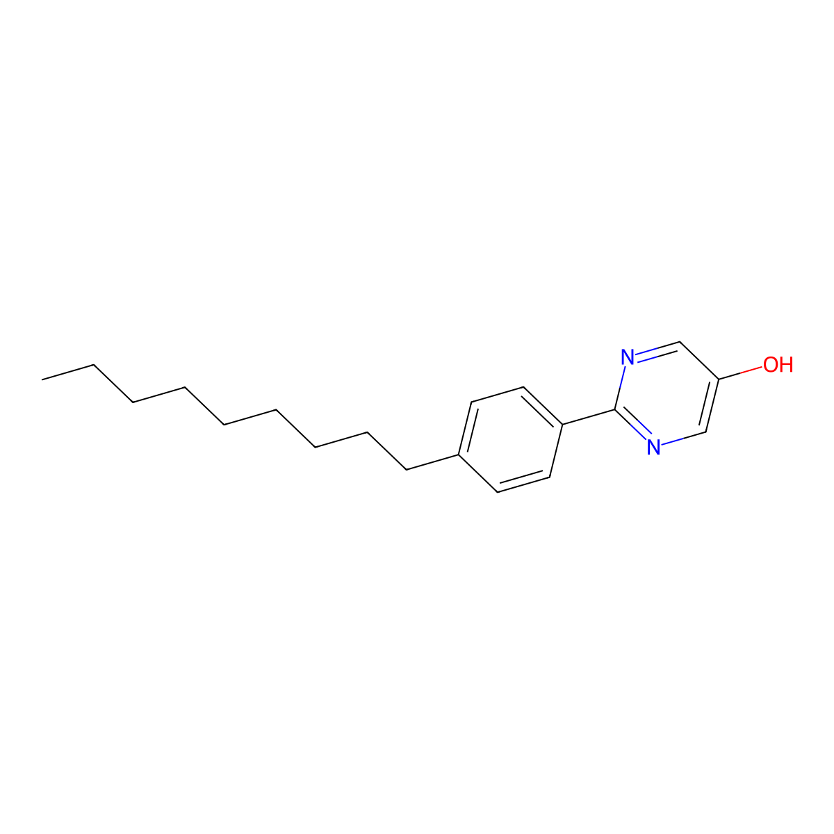 2-(4-Nonylphenyl)pyrimidin-5-OL molecular structure, CAS 119259-53-9