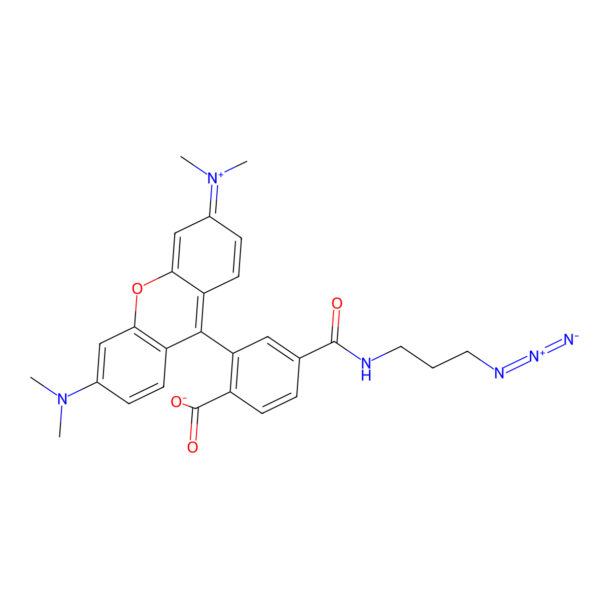 TAMRA azide, 6-isomer molecular structure, CAS 1192590-89-8