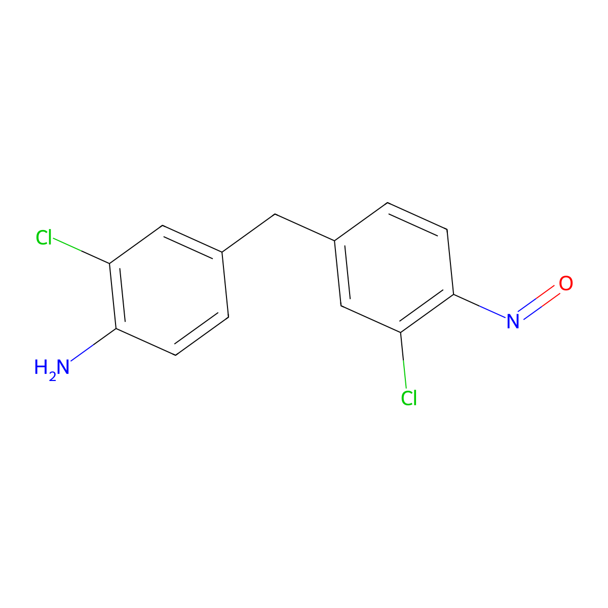 2-Chloro-4-((3-chloro-4-nitrosophenyl)methyl)-benzenamine molecular structure, CAS 119260-67-2