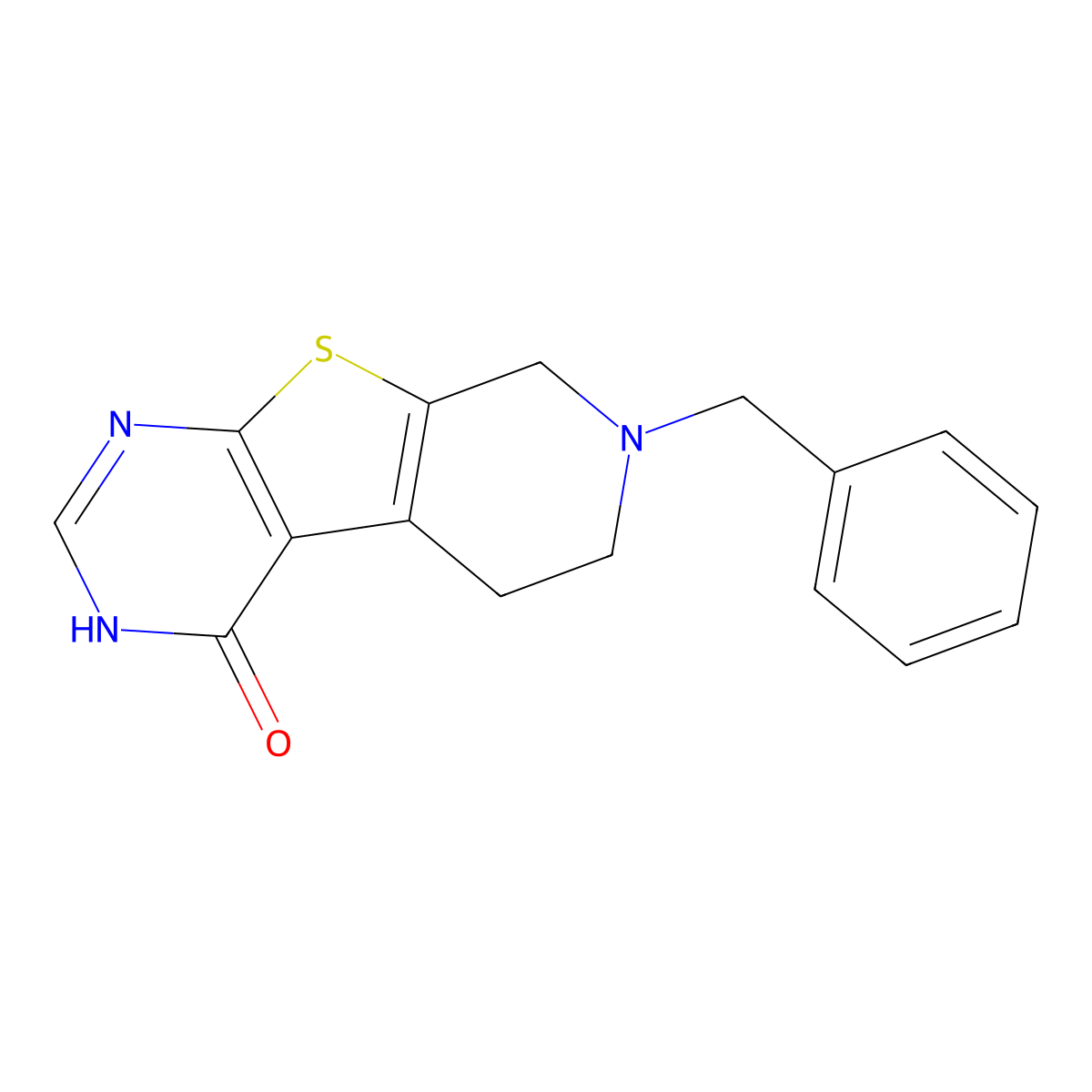7-Benzyl-3,5,6,8-tetrahydropyrido[2,3]thieno[2,4-d]pyrimidin-4-one molecular structure, CAS 119260-93-4