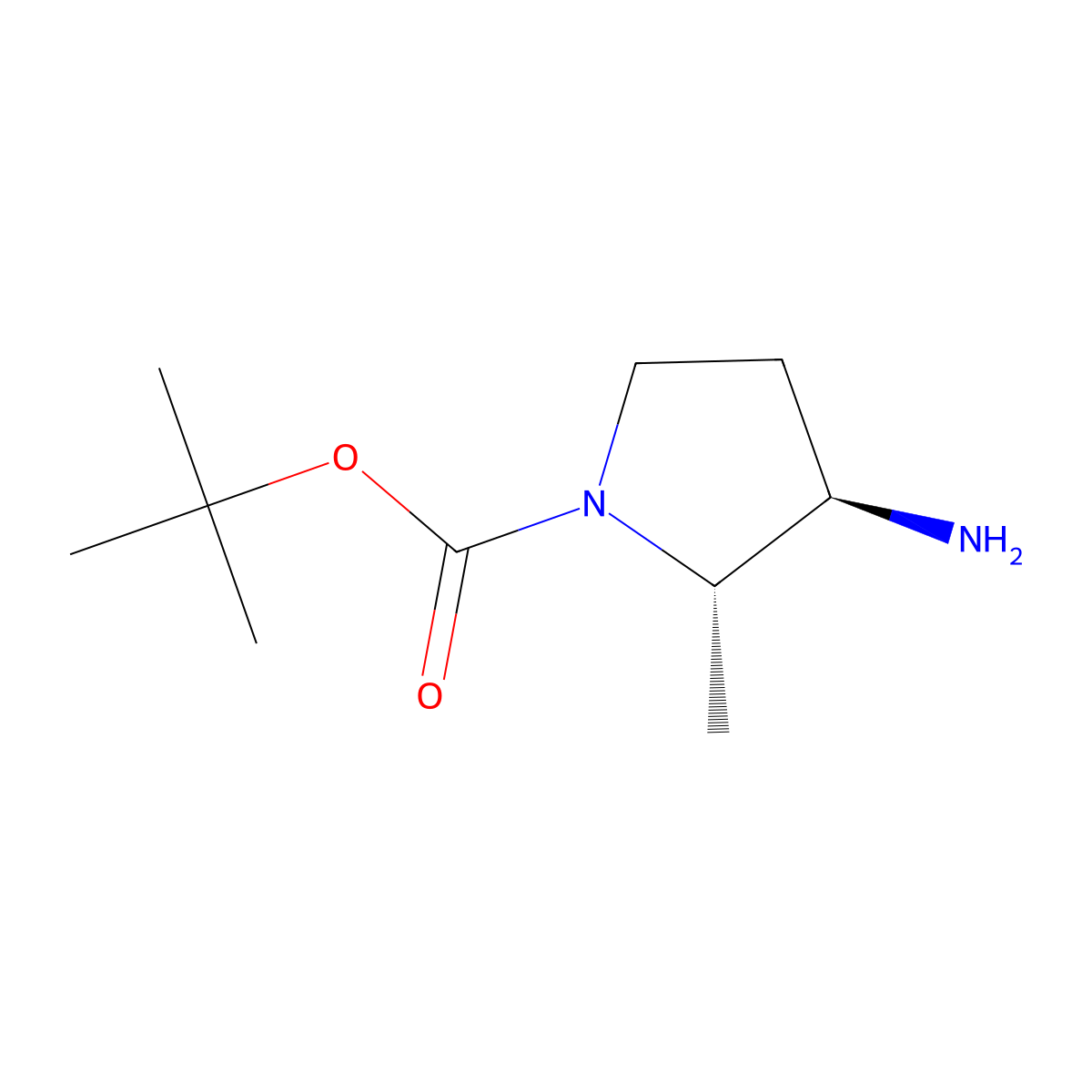 tert-butyl (2S,3R)-3-amino-2-methylpyrrolidine-1-carboxylate molecular structure, CAS 1192608-55-1