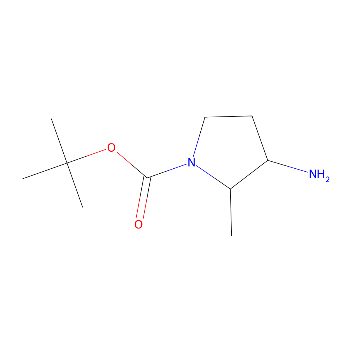 tert-butyl (2S,3S)-3-amino-2-methyl-pyrrolidine-1-carboxylate molecular structure, CAS 1192608-69-7
