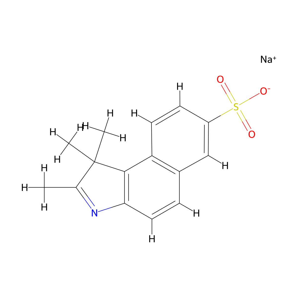 Sodium 1,1,2-trimethyl-1H-benzo[e]indole-7-sulfonate molecular structure, CAS 119261-37-9