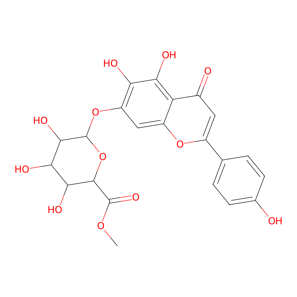 Scutellarin methylester molecular structure, CAS 119262-68-9