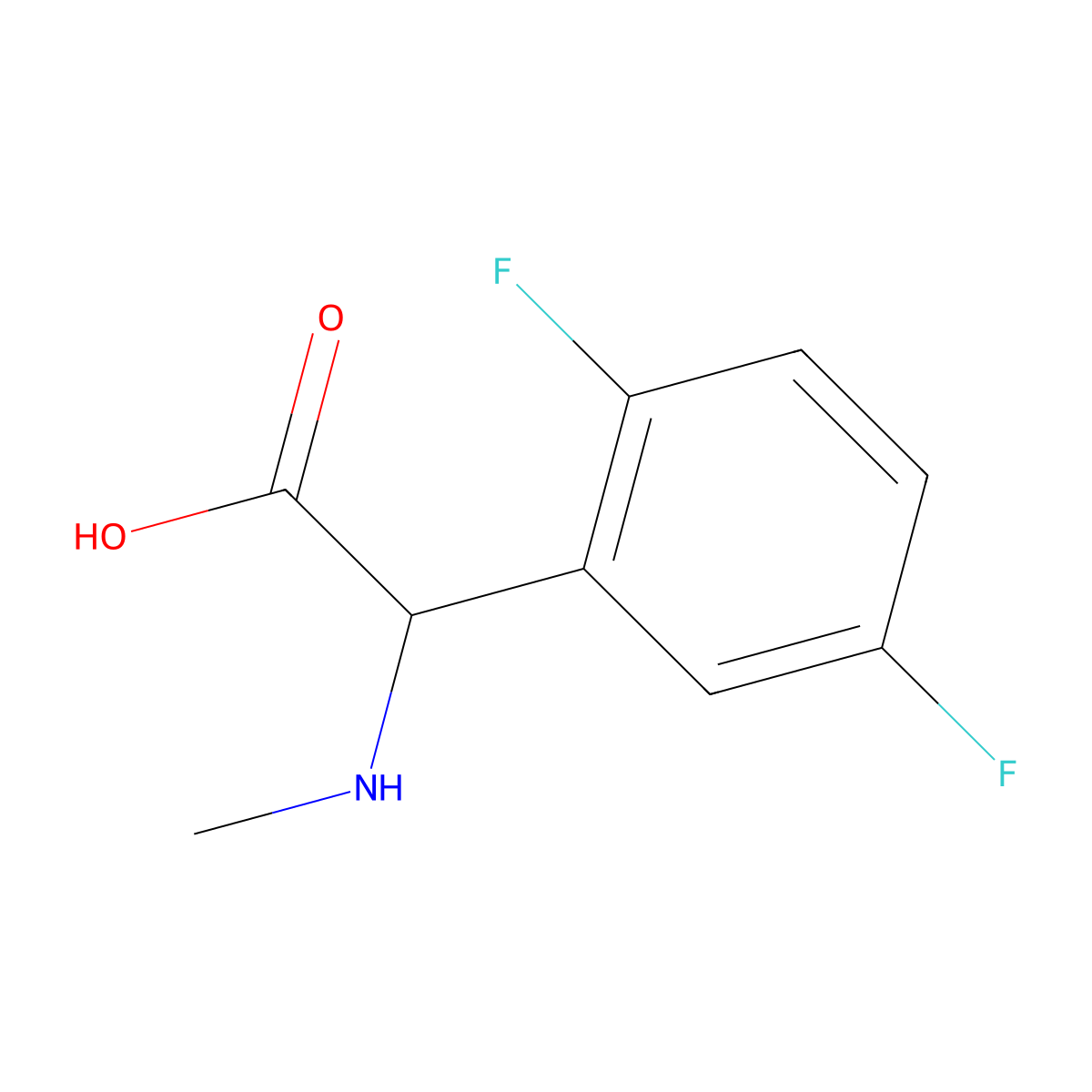 2-(2,5-Difluorophenyl)-2-(methylamino)acetic acid molecular structure, CAS 1192660-36-8