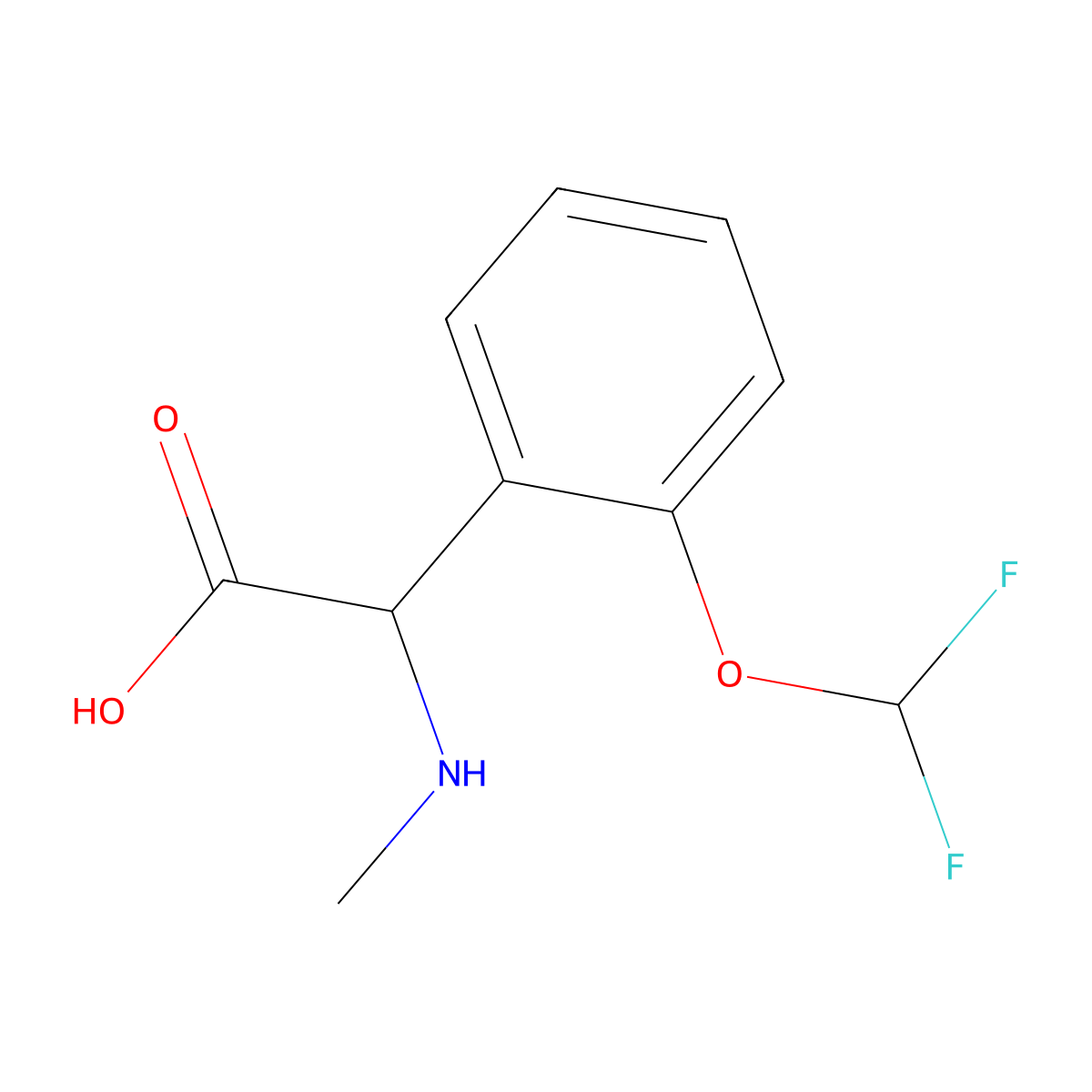 2-[2-(Difluoromethoxy)phenyl]-2-(methylamino)acetic acid molecular structure, CAS 1192660-42-6