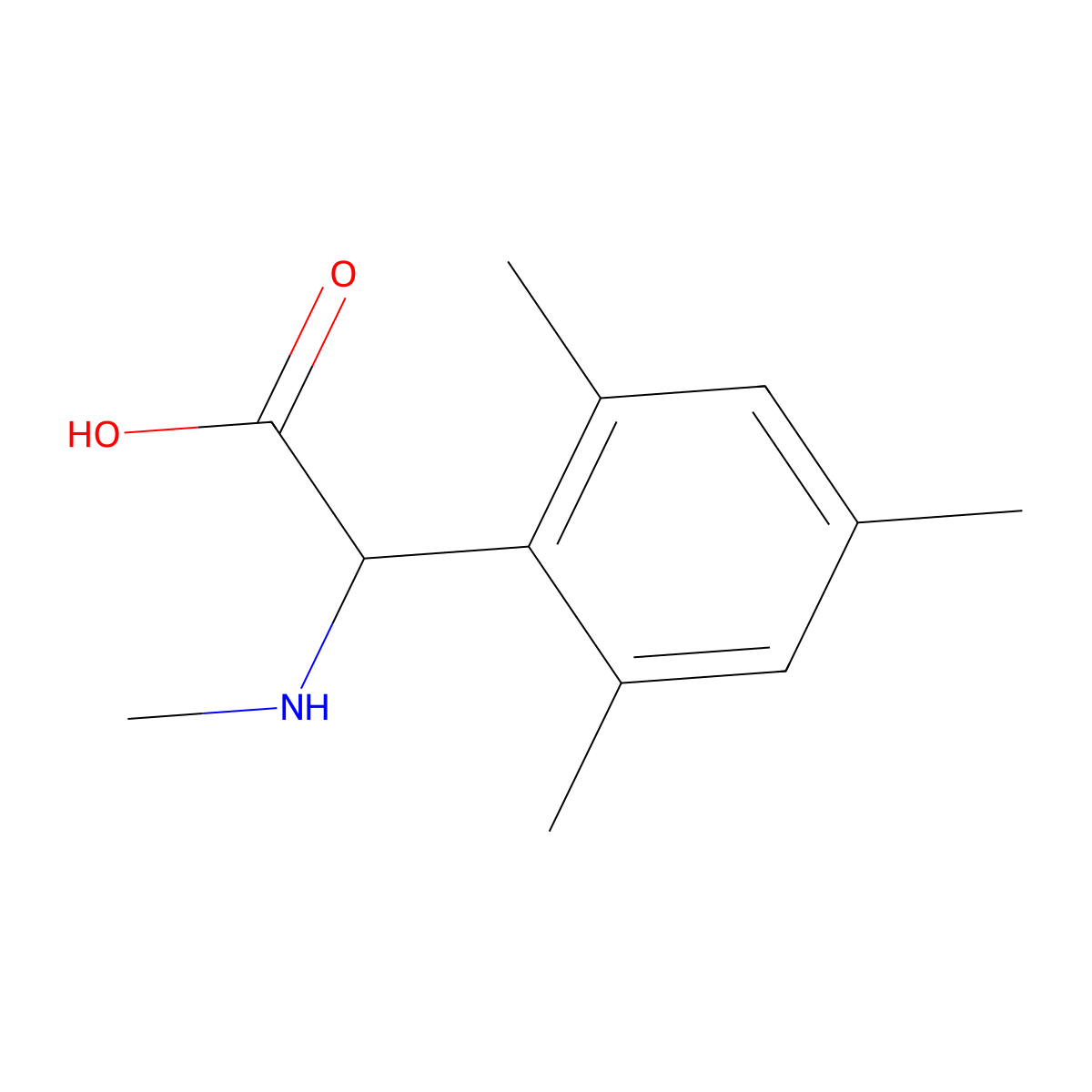 2-Mesityl-2-(methylamino)acetic acid molecular structure, CAS 1192660-47-1