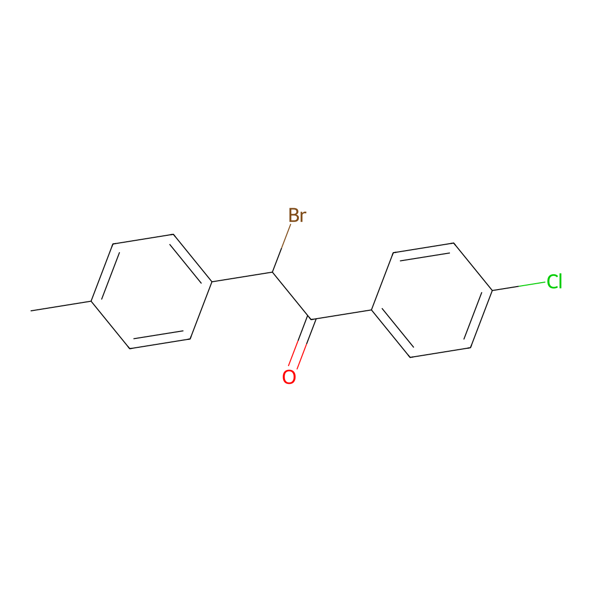 2-Bromo-1-(4-chlorophenyl)-2-(4-methylphenyl)ethan-1-one molecular structure, CAS 119267-79-7
