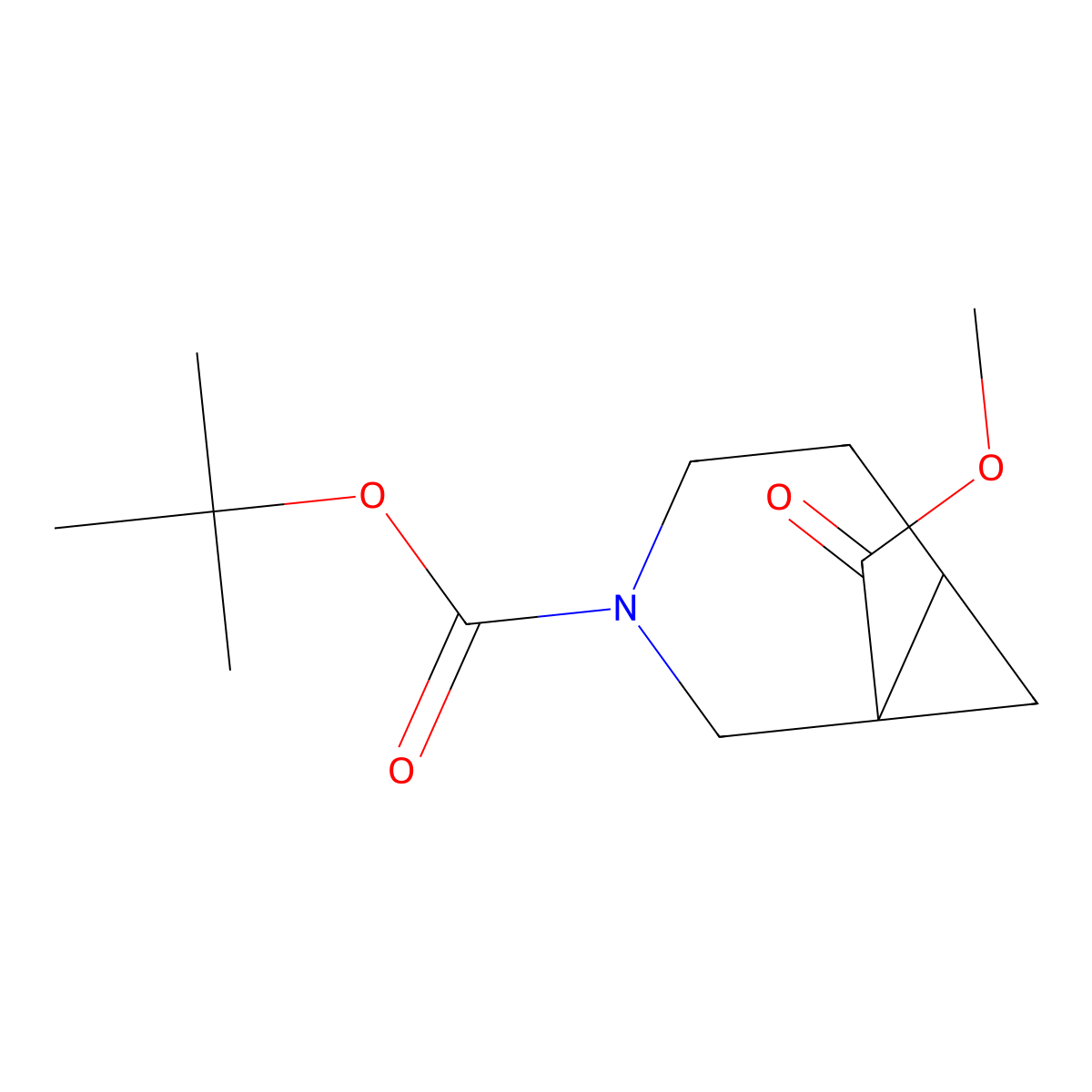 3-Tert-butyl 1-methyl 3-azabicyclo[4.1.0]heptane-1,3-dicarboxylate molecular structure, CAS 1192688-49-5