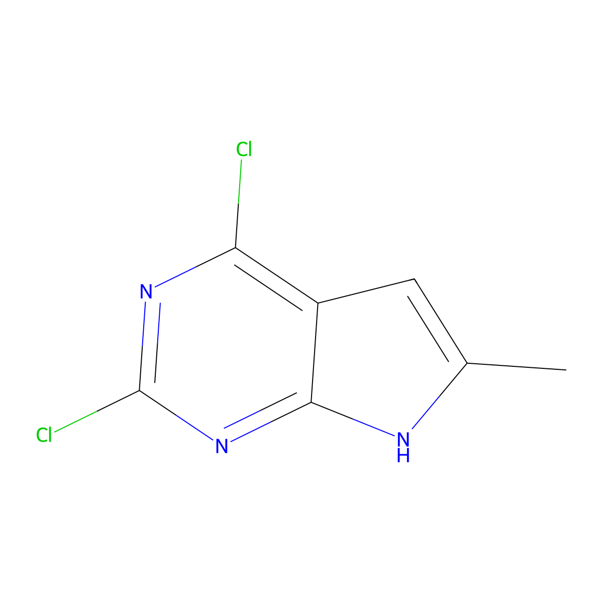 2,4-Dichloro-6-methyl-7H-pyrrolo[2,3-d]pyrimidine molecular structure, CAS 1192711-71-9
