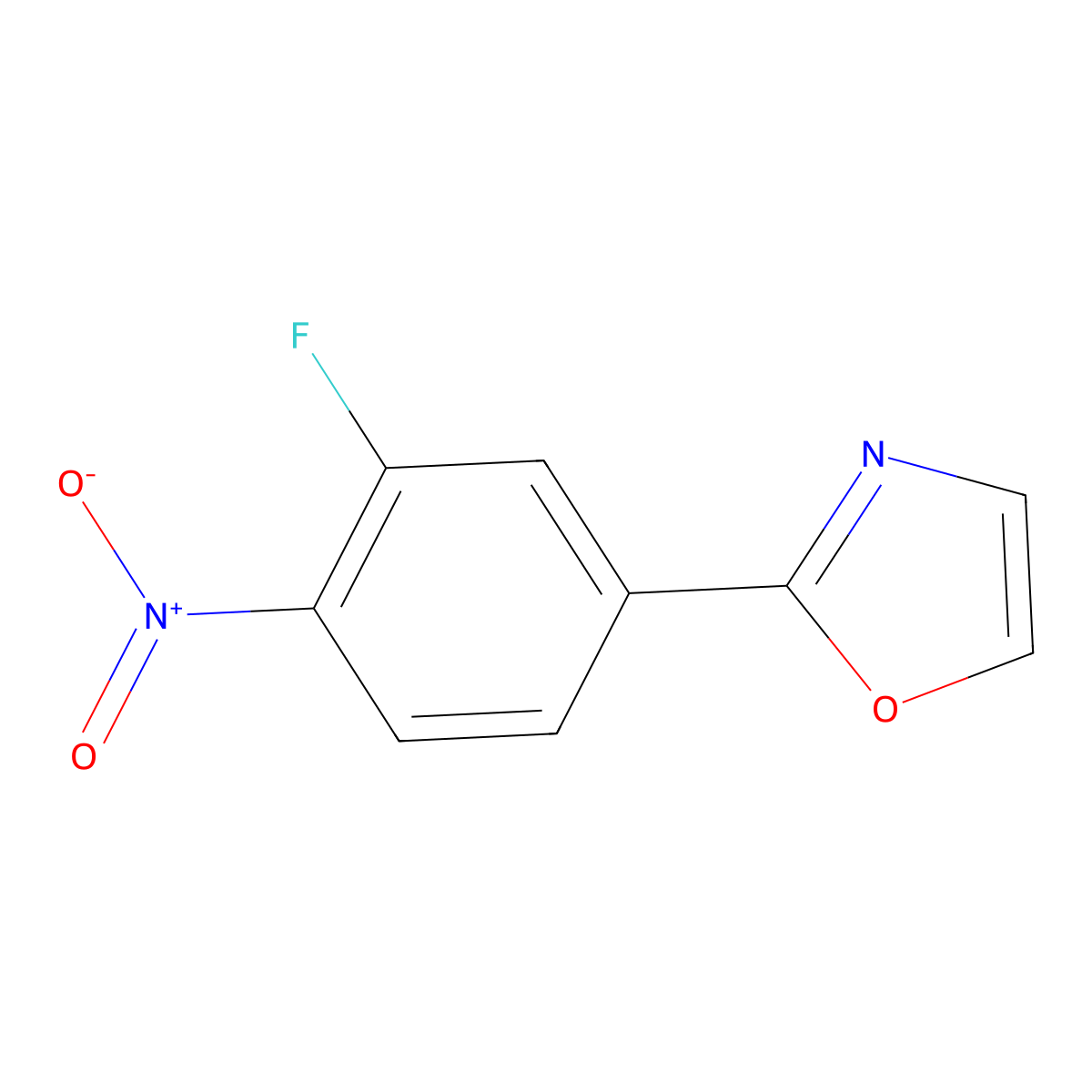 2-(3-Fluoro-4-nitrophenyl)oxazole molecular structure, CAS 1192720-18-5