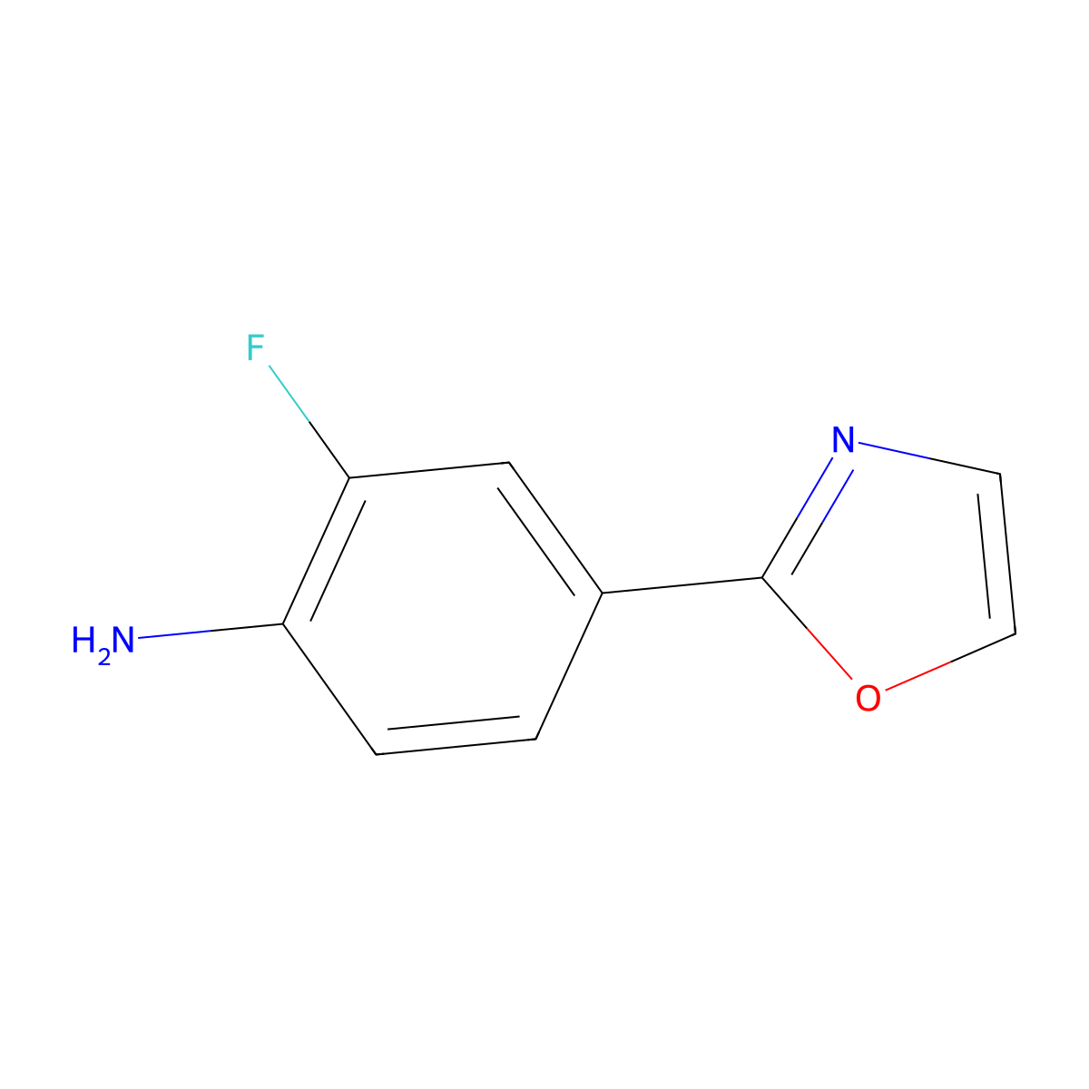 2-Fluoro-4-oxazol-2-ylaniline molecular structure, CAS 1192720-22-1