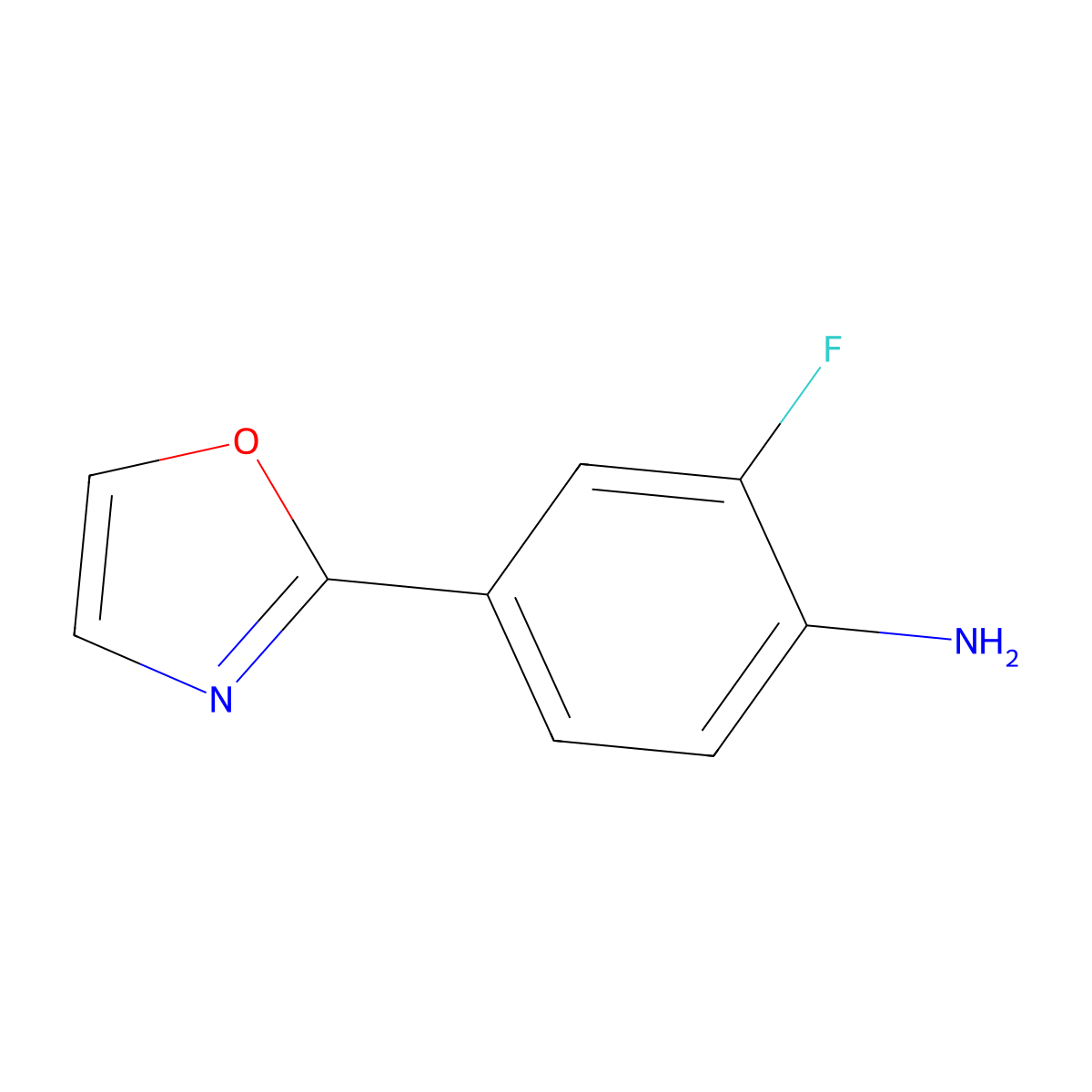 2-Fluoro-4-oxazol-2-ylaniline molecular structure, CAS 1192720-22-1