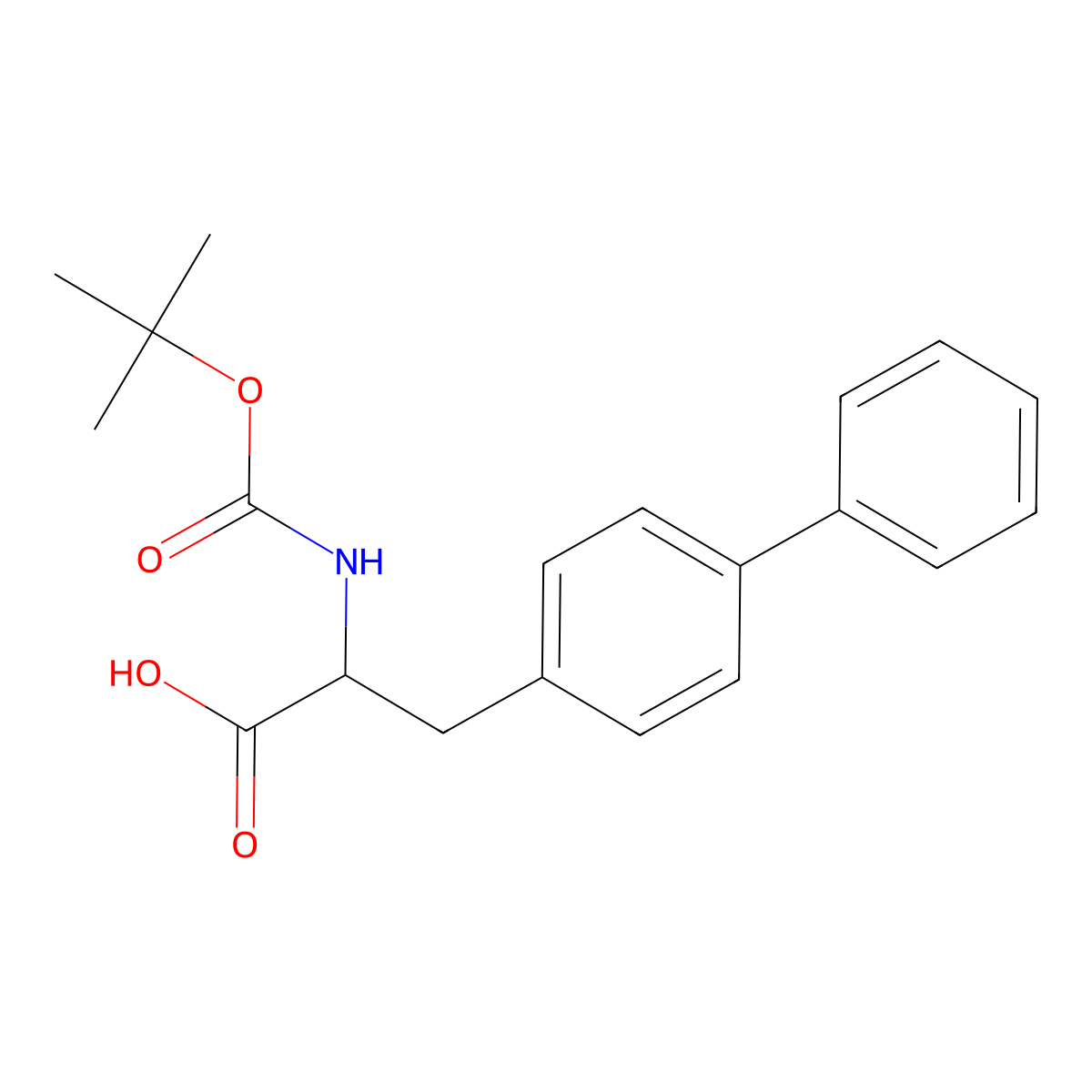 2-[(2-methylpropan-2-yl)oxycarbonylamino]-3-(4-phenylphenyl)propanoic Acid molecular structure, CAS 119273-61-9