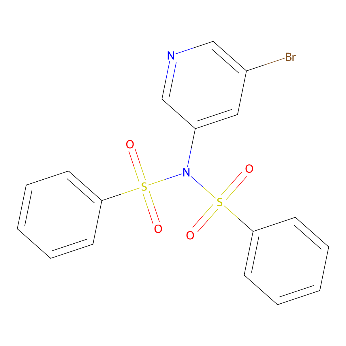 N-(5-bromopyridin-3-yl)-N-(phenylsulfonyl)benzenesulfonamide molecular structure, CAS 1192749-74-8