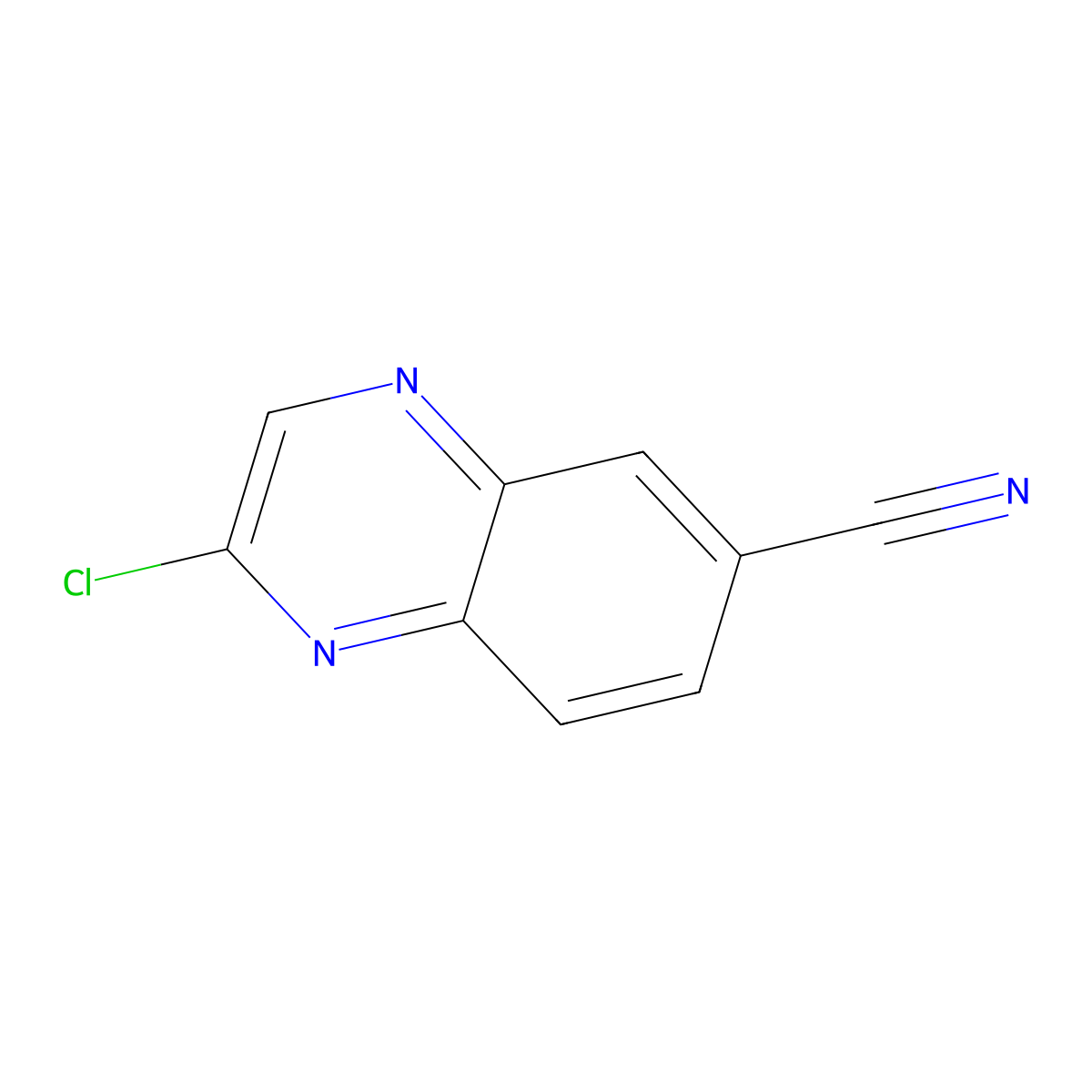 2-Chloroquinoxaline-6-carbonitrile molecular structure, CAS 1192756-62-9