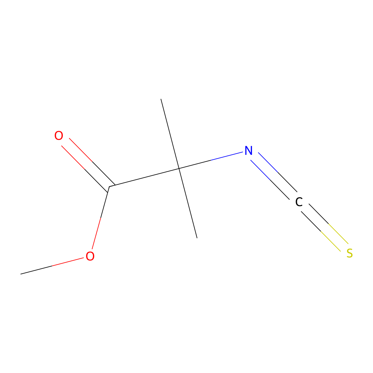 Methyl 2-isothiocyanato-2-methylpropanoate molecular structure, CAS 1192762-30-3
