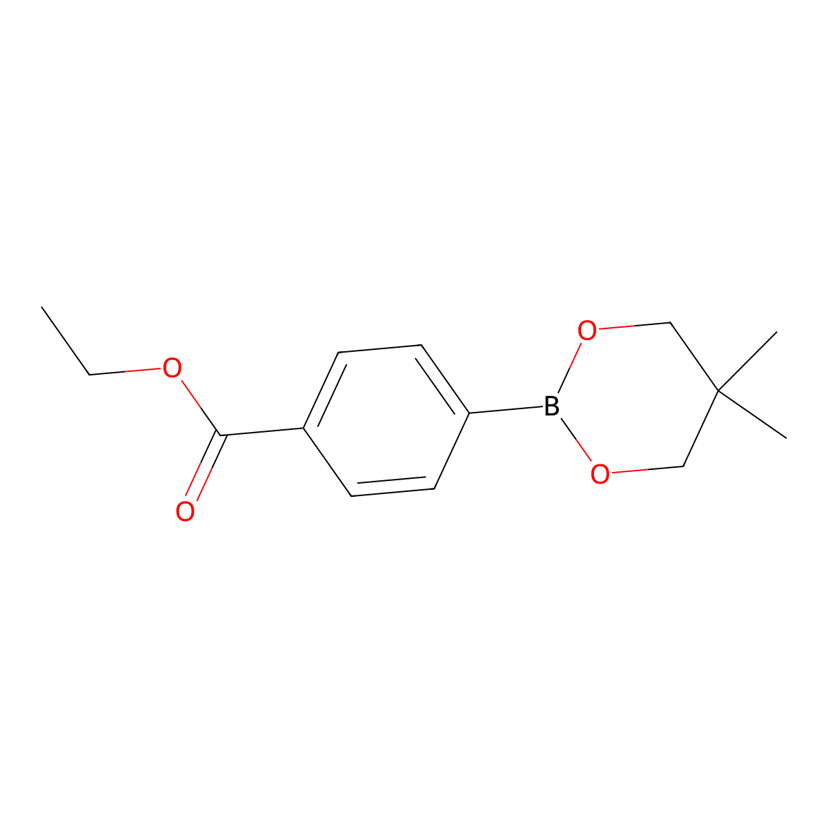 Ethyl 4-(5,5-dimethyl-1,3,2-dioxaborinan-2-yl)benzoate molecular structure, CAS 1192765-24-4