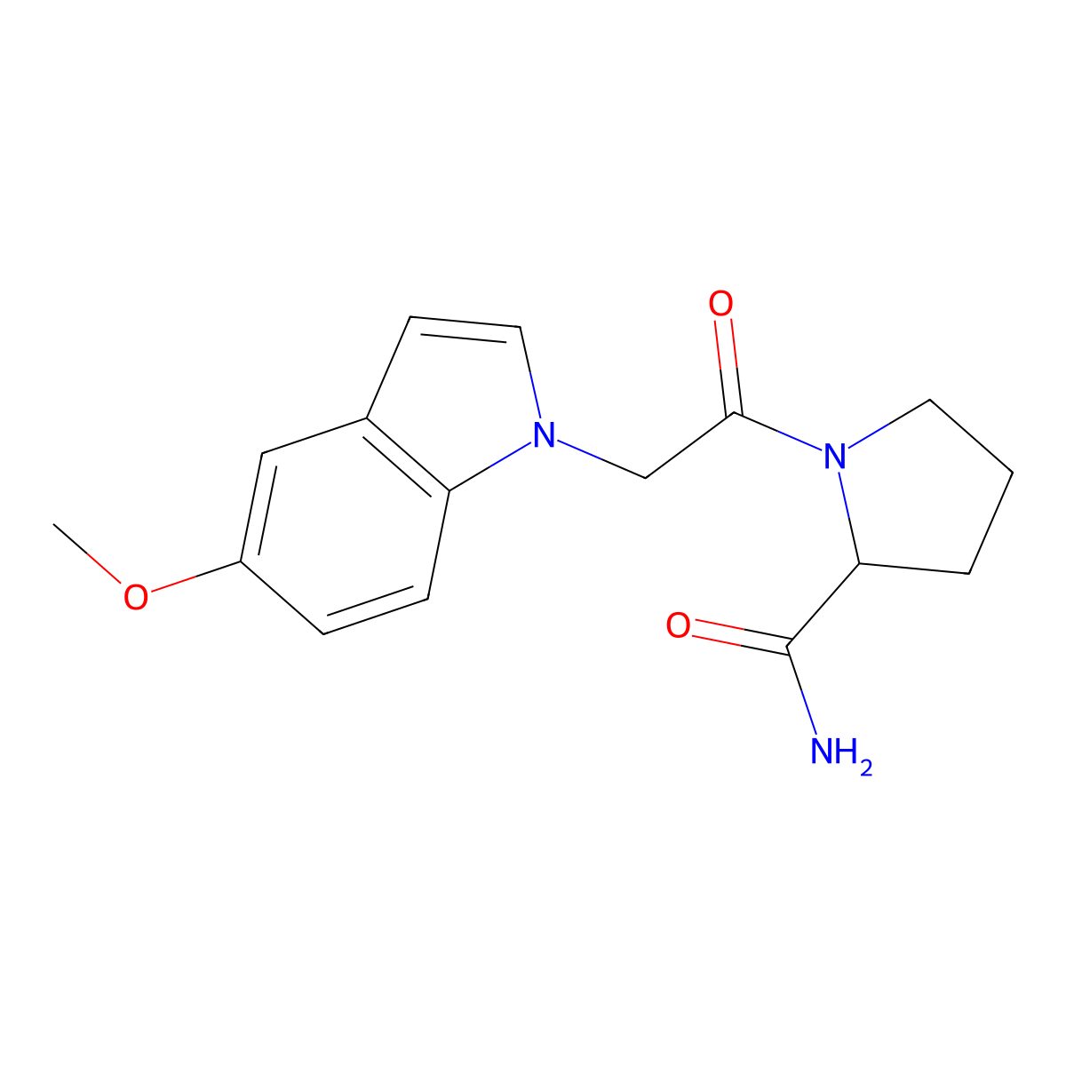 1-[(5-methoxy-1H-indol-1-yl)acetyl]prolinamide molecular structure, CAS 1192765-25-5