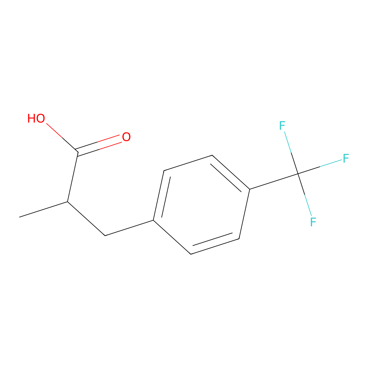 2-(4-(Trifluoromethyl)benzyl)propanoic acid molecular structure, CAS 1192772-71-6