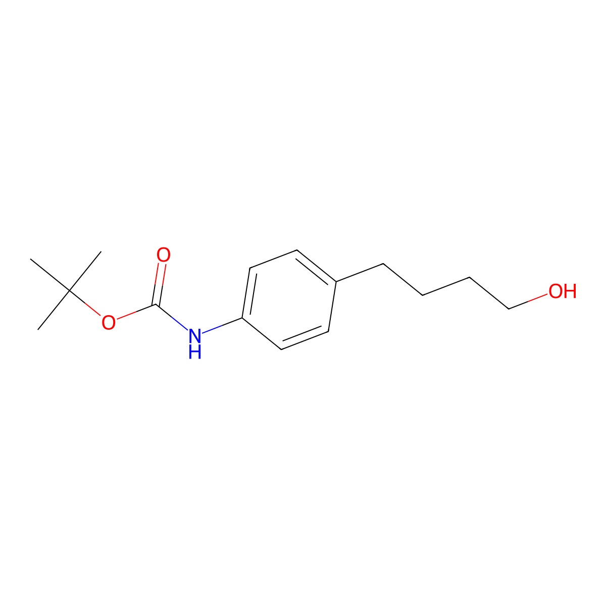 tert-Butyl (4-(4-hydroxybutyl)phenyl)carbamate molecular structure, CAS 1192797-36-6