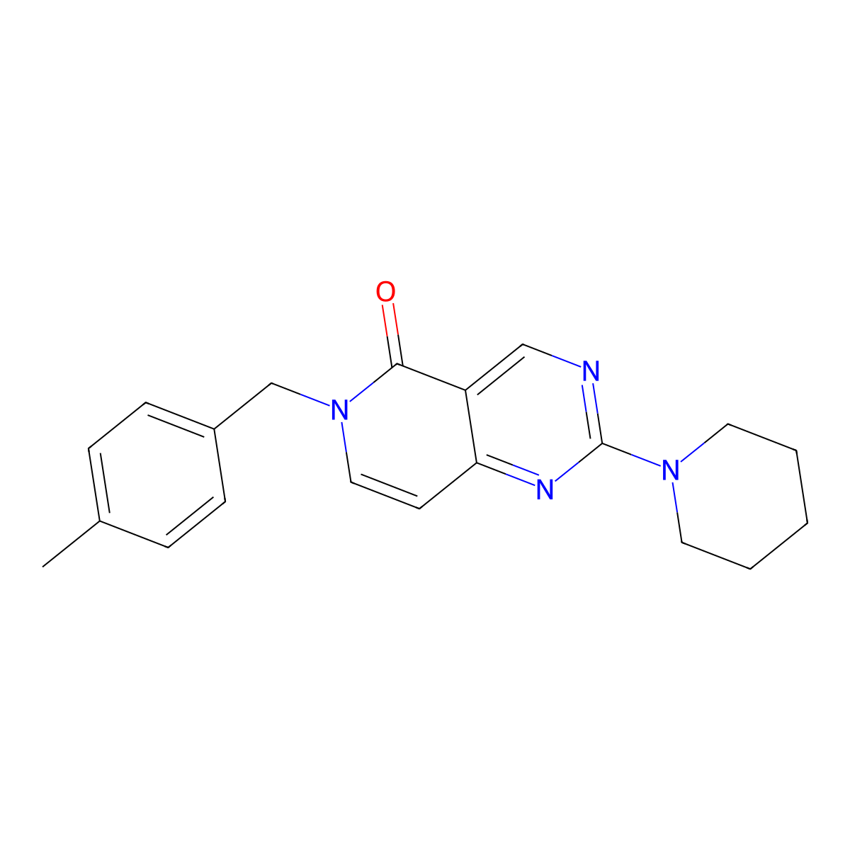 6-(4-methylbenzyl)-2-piperidinopyrido[4,3-d]pyrimidin-5(6H)-one molecular structure, CAS 1192804-66-2