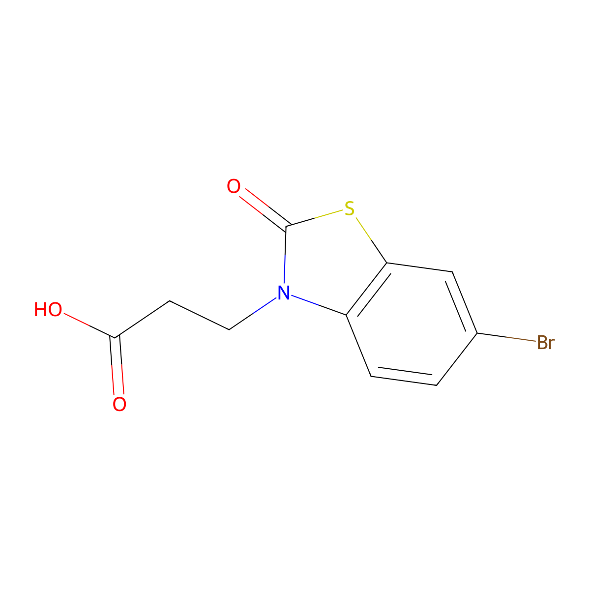 3-(6-bromo-2-oxo-1,3-benzothiazol-3(2H)-yl)propanoic acid molecular structure, CAS 1192805-99-4