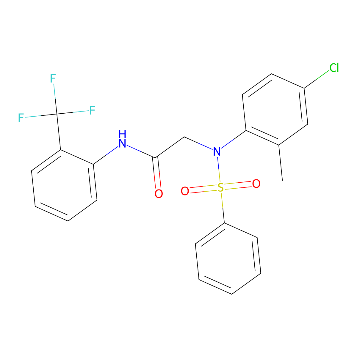 2-[(4-Chloro-2-methylphenyl)(phenylsulfonyl)amino]-N-[2-(trifluoromethyl)phenyl]acetamide molecular structure, CAS 1192806-00-0