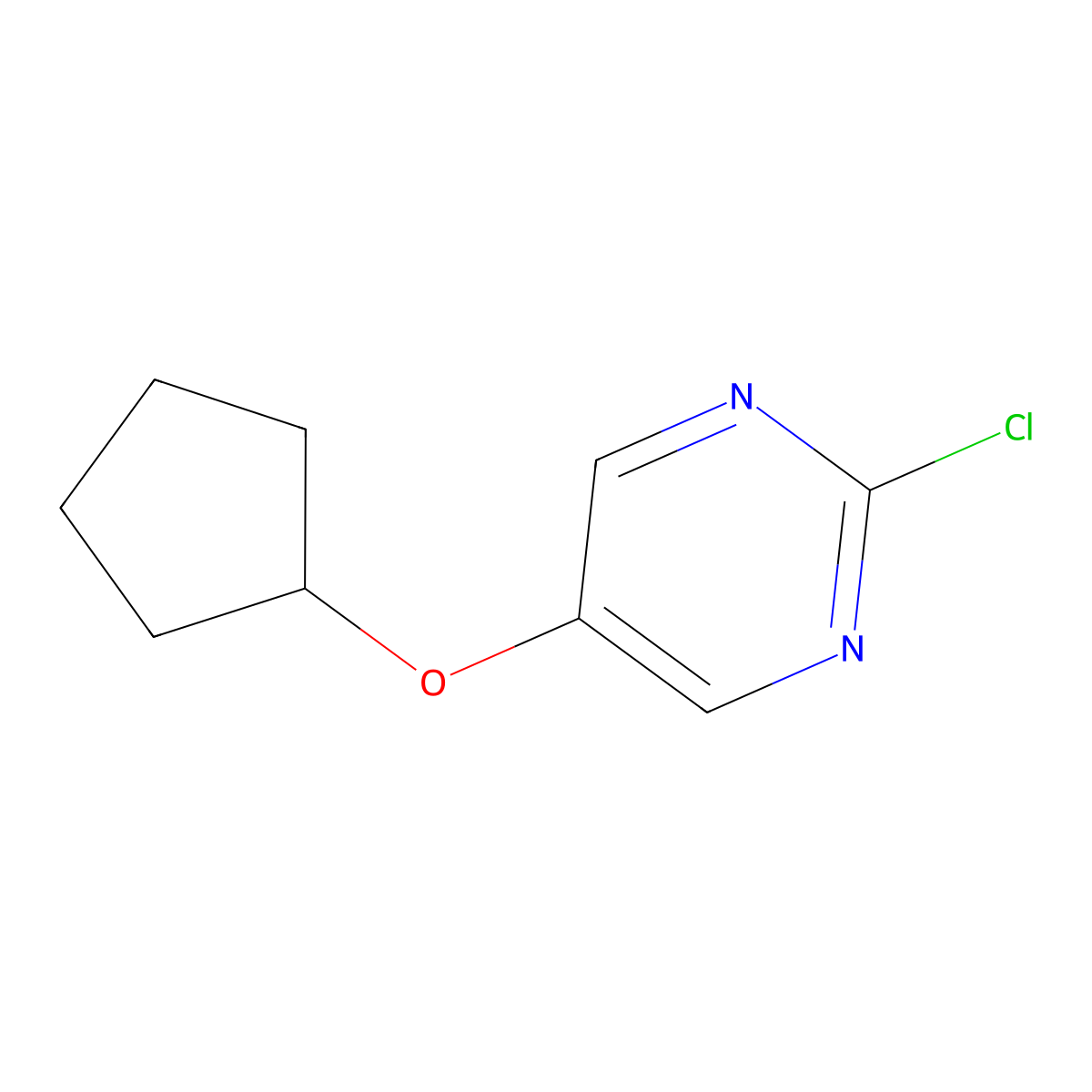 2-Chloro-5-(cyclopentyloxy)pyrimidine molecular structure, CAS 1192813-80-1