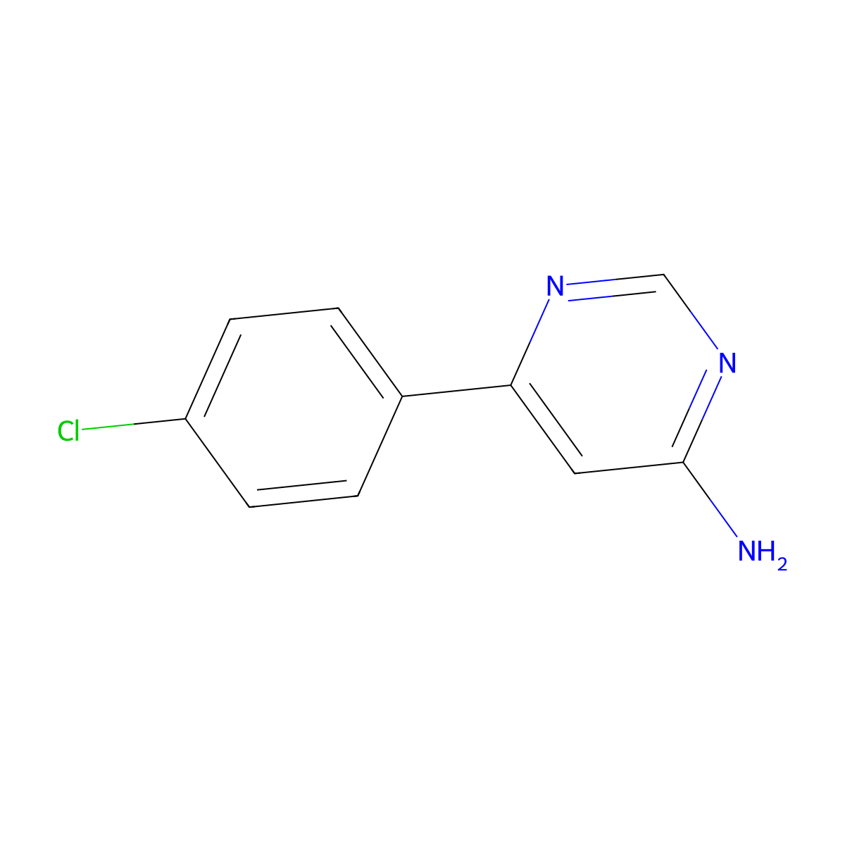 6-(4-Chlorophenyl)pyrimidin-4-amine molecular structure, CAS 1192814-51-9