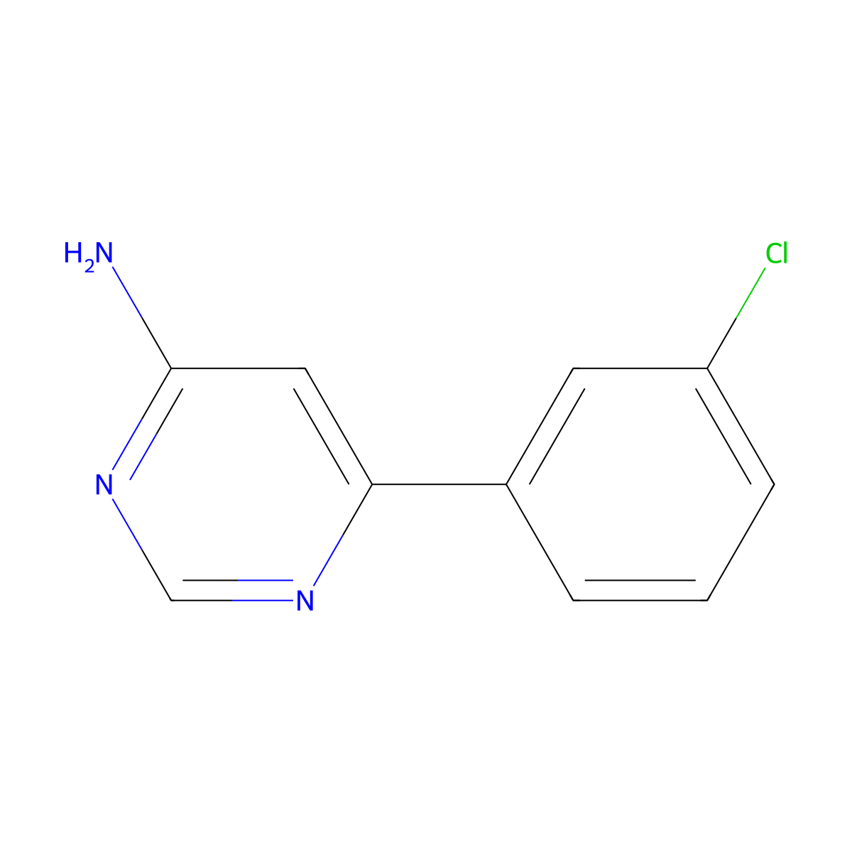 6-(3-Chlorophenyl)pyrimidin-4-amine molecular structure, CAS 1192814-53-1