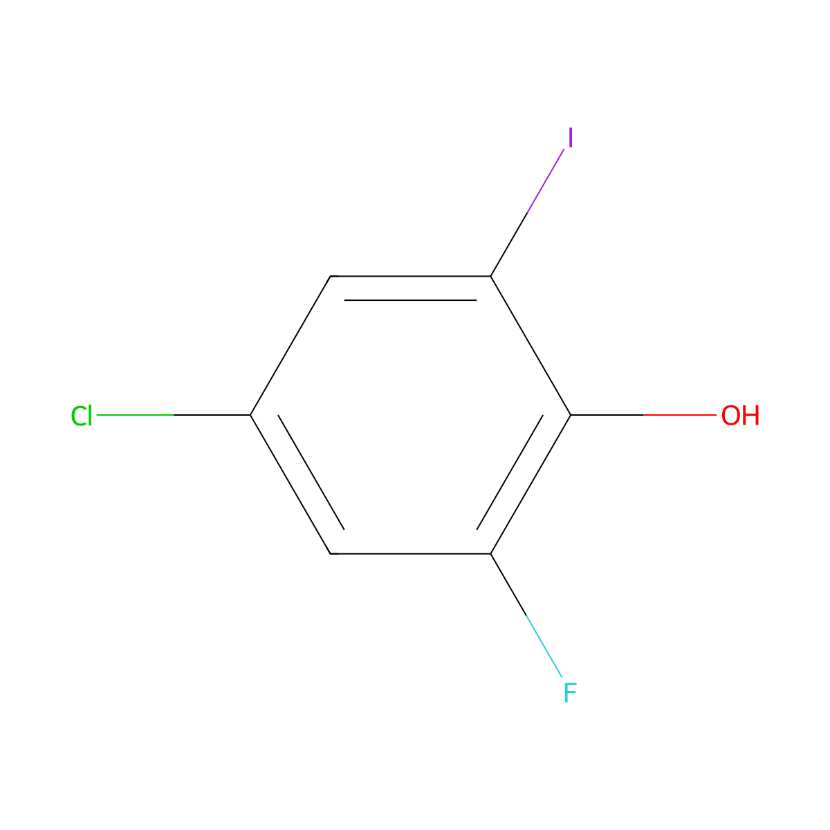 4-Chloro-2-fluoro-6-iodophenol molecular structure, CAS 1192815-08-9
