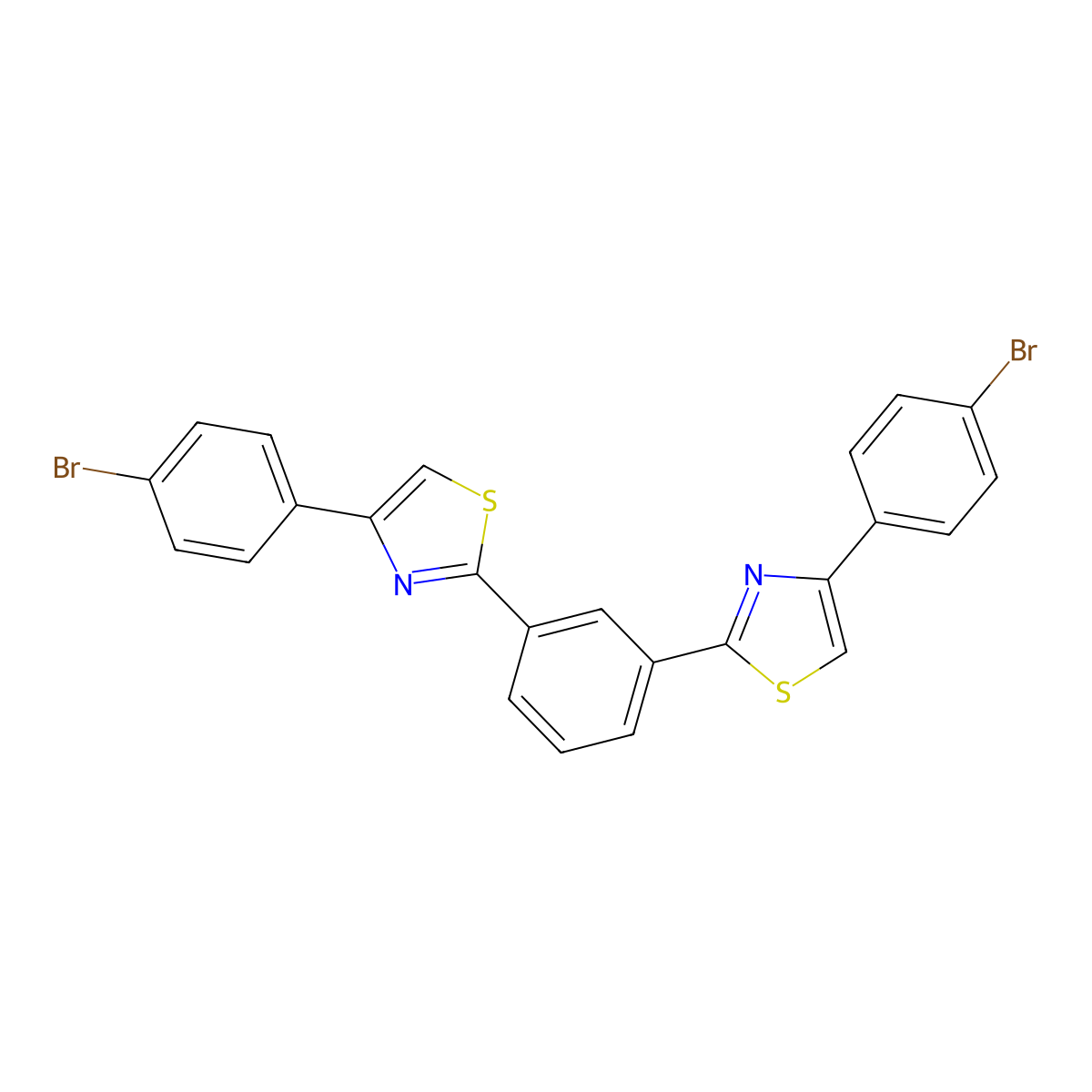 1,3-Bis[4-(4-bromophenyl)-2-thiazolyl]benzene molecular structure, CAS 1192825-45-8