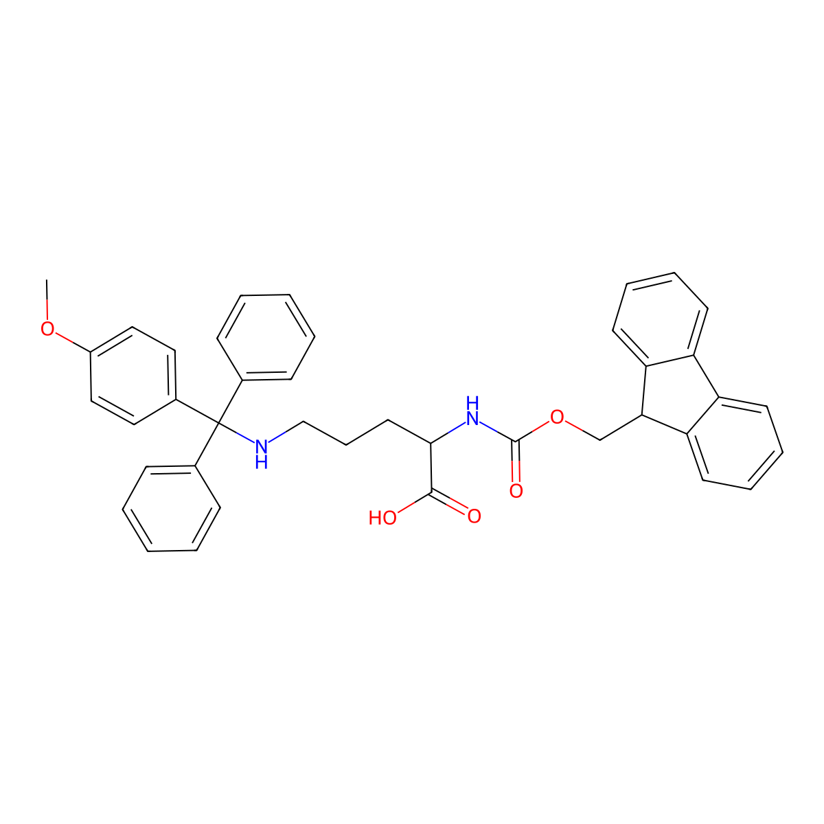 Fmoc-Orn(Mmt)-OH molecular structure, CAS 1192825-56-1