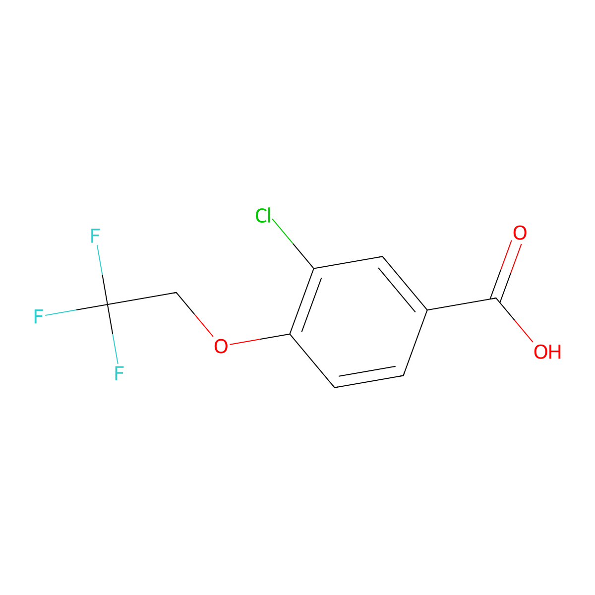 3-Chloro-4-(2,2,2-trifluoroethoxy)benzoic acid molecular structure, CAS 1192829-76-7