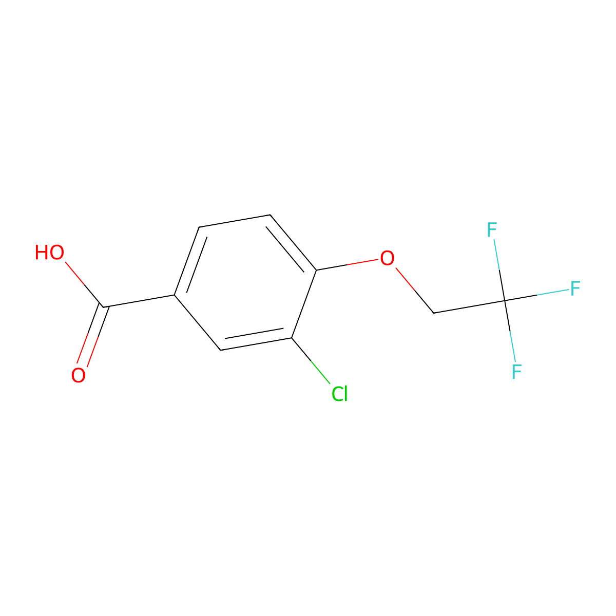3-Chloro-4-(2,2,2-trifluoroethoxy)benzoic acid molecular structure, CAS 1192829-76-7