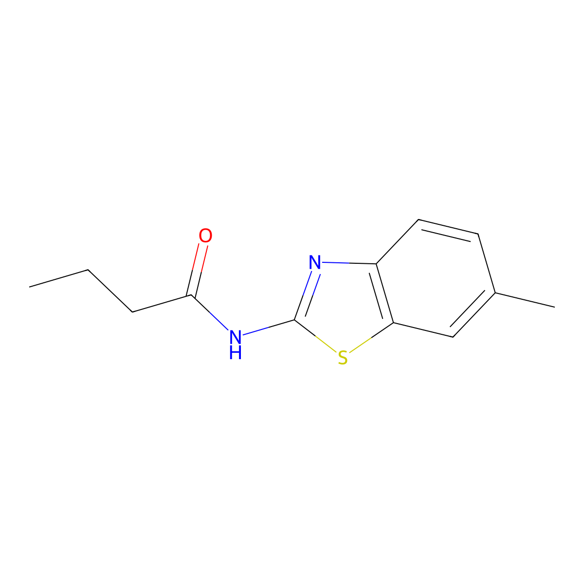 N-(6-methyl-1,3-benzothiazol-2-yl)butanamide molecular structure, CAS 119283-36-2