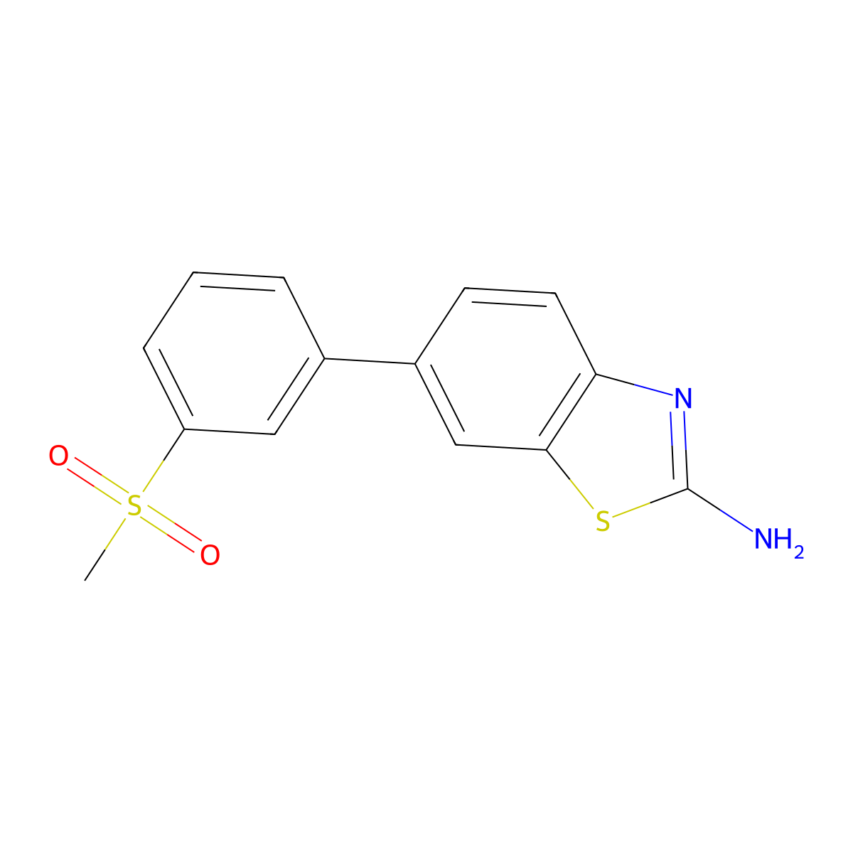 6-(3-(Methylsulfonyl)phenyl)benzo[d]thiazol-2-amine molecular structure, CAS 1192831-43-8