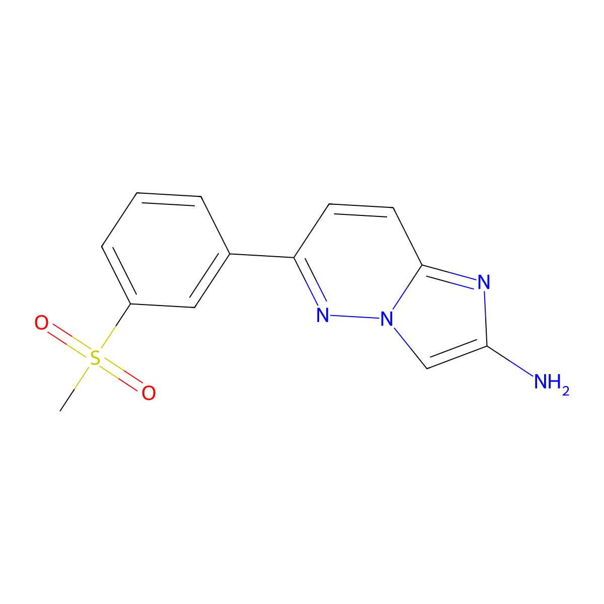 6-(3-(Methylsulfonyl)phenyl)imidazo[1,2-b]pyridazin-2-amine molecular structure, CAS 1192831-95-0