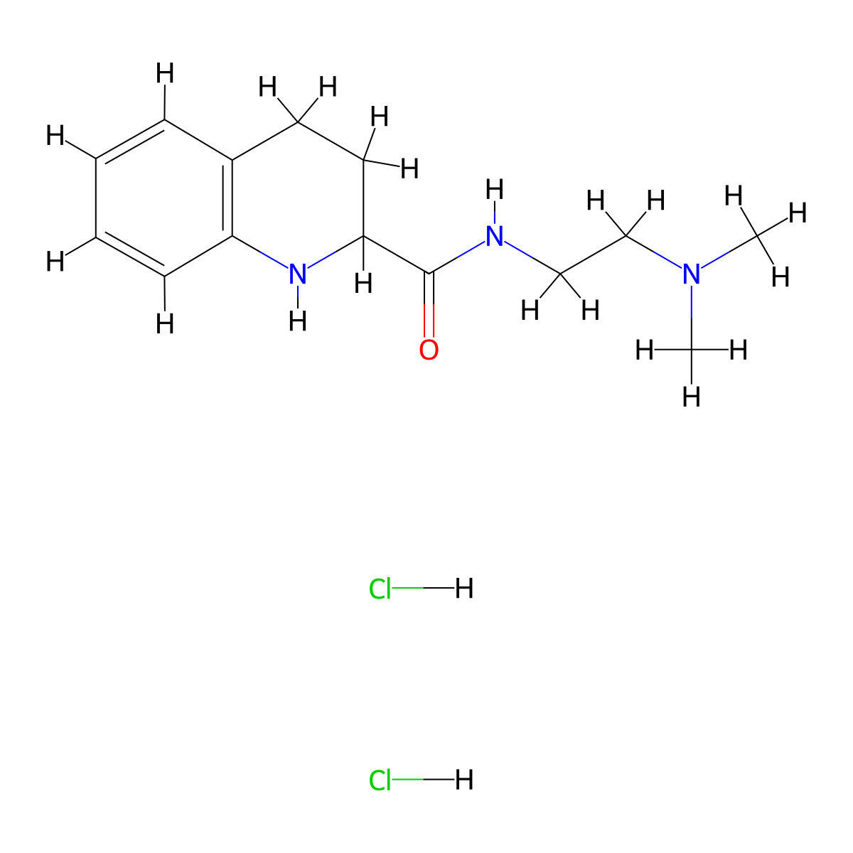 N-[2-(dimethylamino)ethyl]-1,2,3,4-tetrahydroquinoline-2-carboxamide dihydrochloride molecular structure, CAS 1192837-74-3