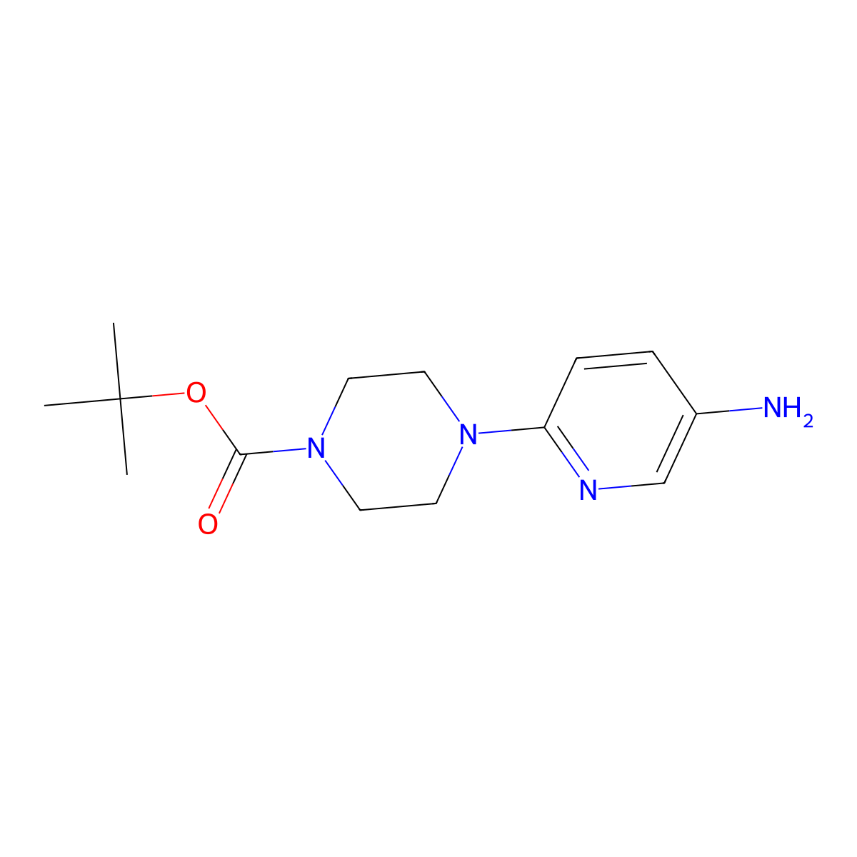 tert-Butyl 4-(5-aminopyridin-2-yl)piperazine-1-carboxylate molecular structure, CAS 119285-07-3
