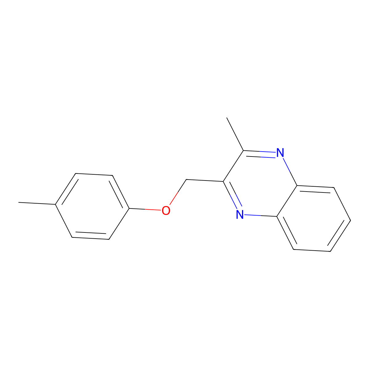 2-Methyl-3-[(4-methylphenoxy)methyl]quinoxaline molecular structure, CAS 119285-66-4